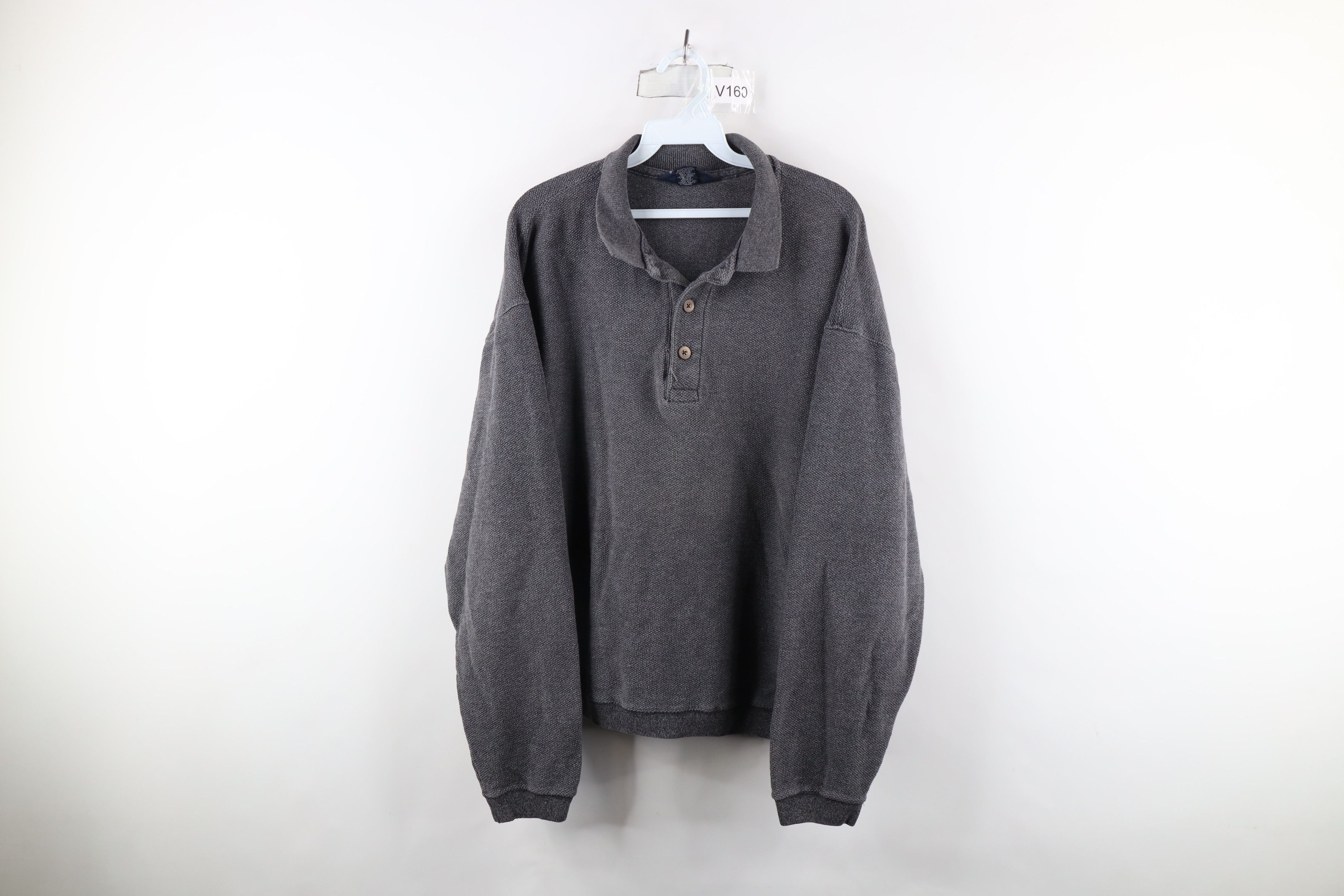 Lands' End × Vintage Vintage 90s Lands End Knit Boxy Fit Long Sleeve Polo USA Size US L / EU 52-54 / 3 - 1 Thumbnail