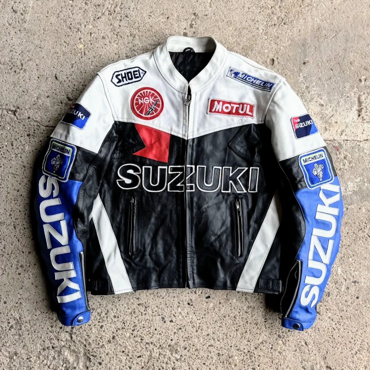 Other Vintage Suzuki Racing Leather Motorcycle jacket Black/Blue Size US XXL / EU 58 / 5 - 1 Thumbnail