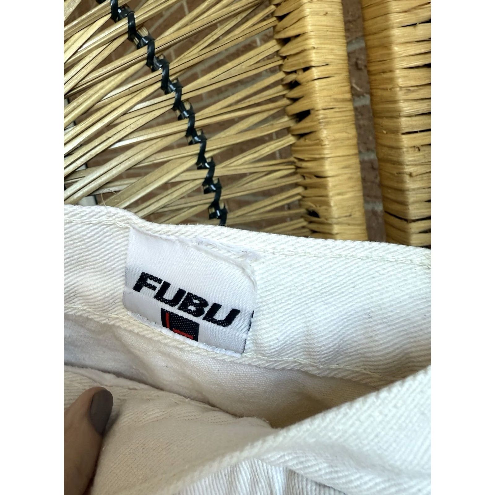 Fubu VINTAGE FUBU Jeans Hip Hop Wide-Leg Beige 36 Mens 32x28 Regular Style Relaxed Carpent er Pants Size US 36 / EU 52 - 5 Thumbnail
