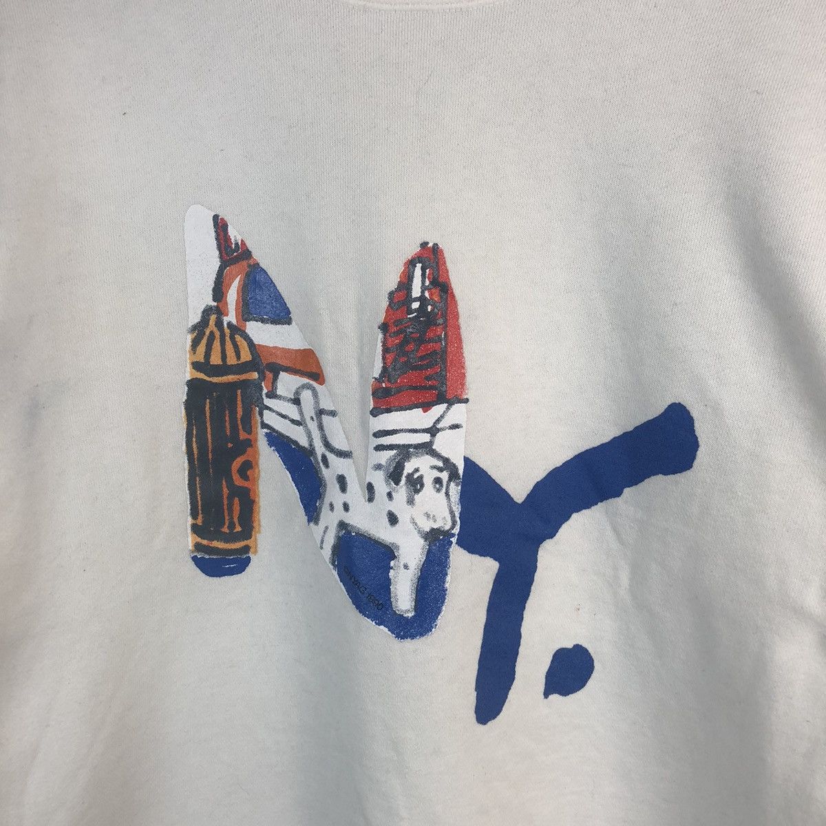 Vintage Mawnattaners NY vintage White Sweatshirt #A1289 Size US M / EU 48-50 / 2 - 10 Thumbnail