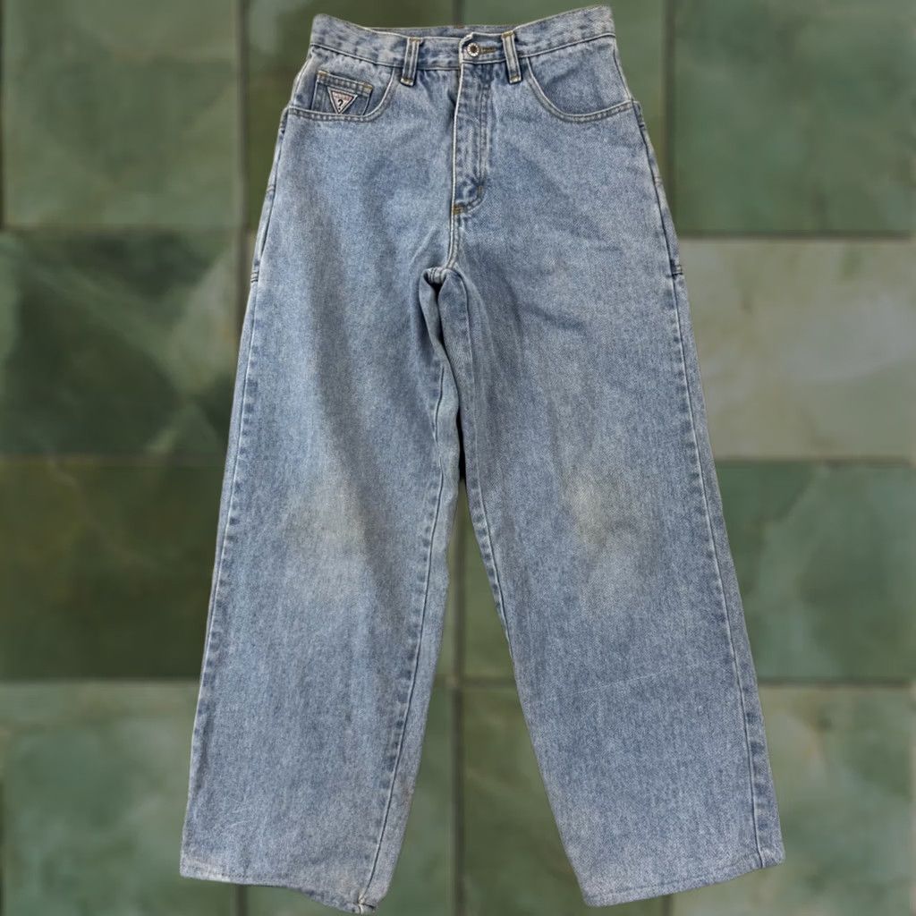 Guess VINTAGE Guess Jeans Womens Jeans 90s Baggy Wide-Leg Denim Blue 28x30 18 Plus Womens Size 40" / US 18 - 1 Thumbnail