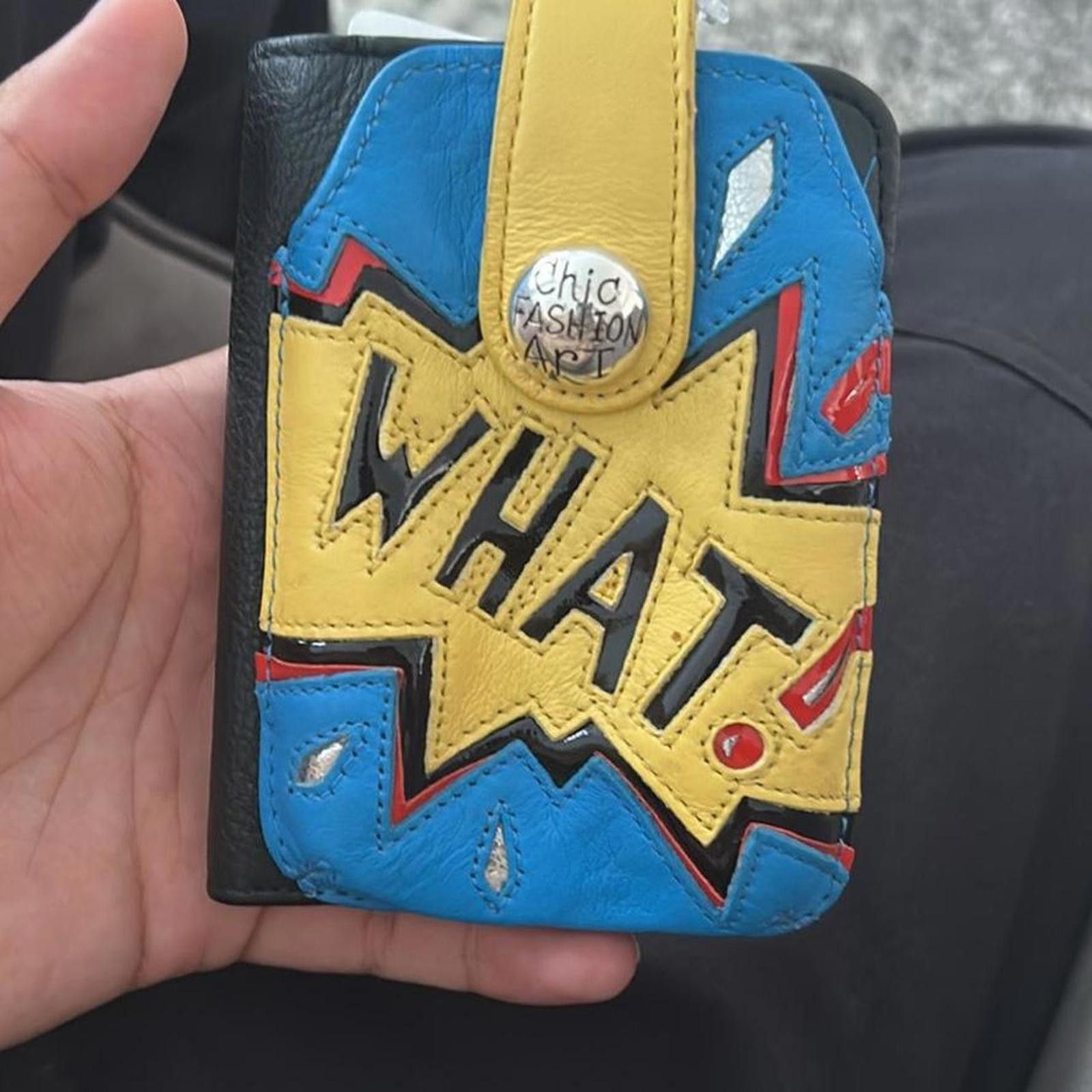 Designer Colorful Leather Wallet with Wrist Strap Size ONE SIZE - 1 Thumbnail