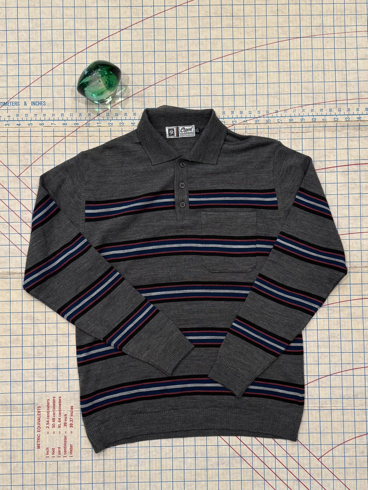 Vintage Vintage Oswal Sudhir Knit Wool Blend Polo Shirt L/S Medium Size US M / EU 48-50 / 2 - 5 Thumbnail