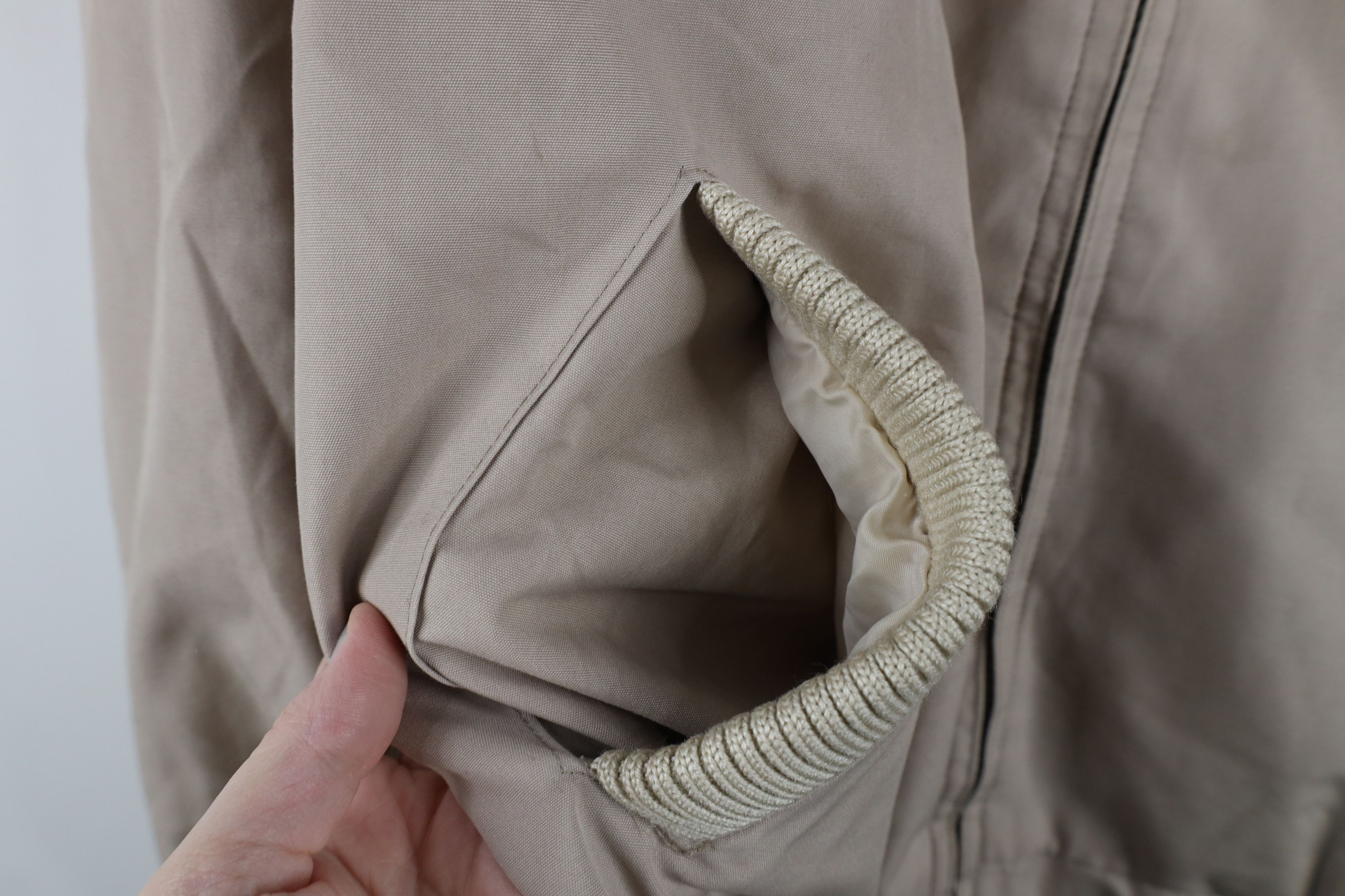 Vintage Vintage 80s 90s Streetwear Racer Bomber Jacket Beige Tan Size US M / EU 48-50 / 2 - 8 Thumbnail