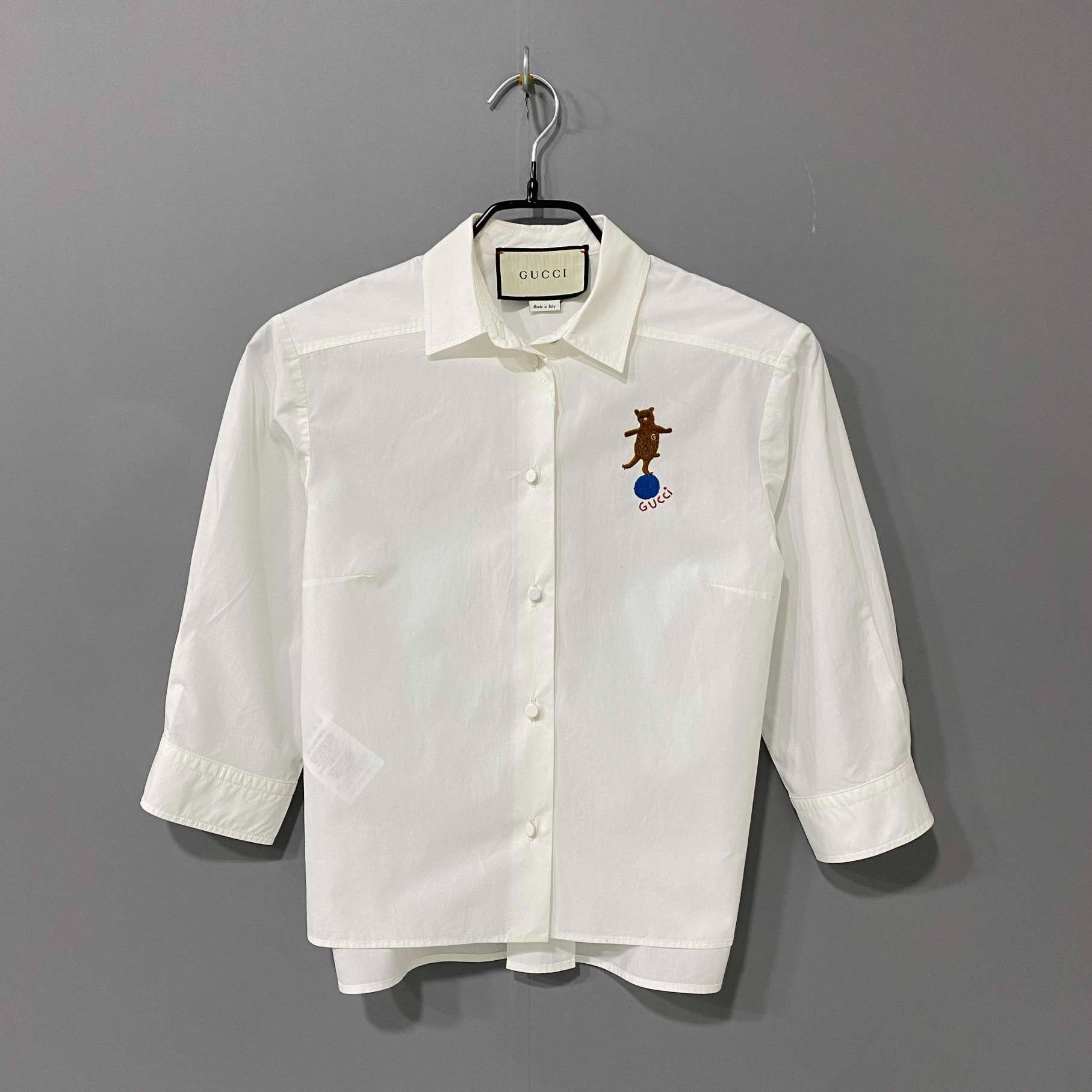 Gucci Gucci Circus embroidered logo white short shirt 2501-Nextar Size US XXS / EU 40 - 1 Thumbnail