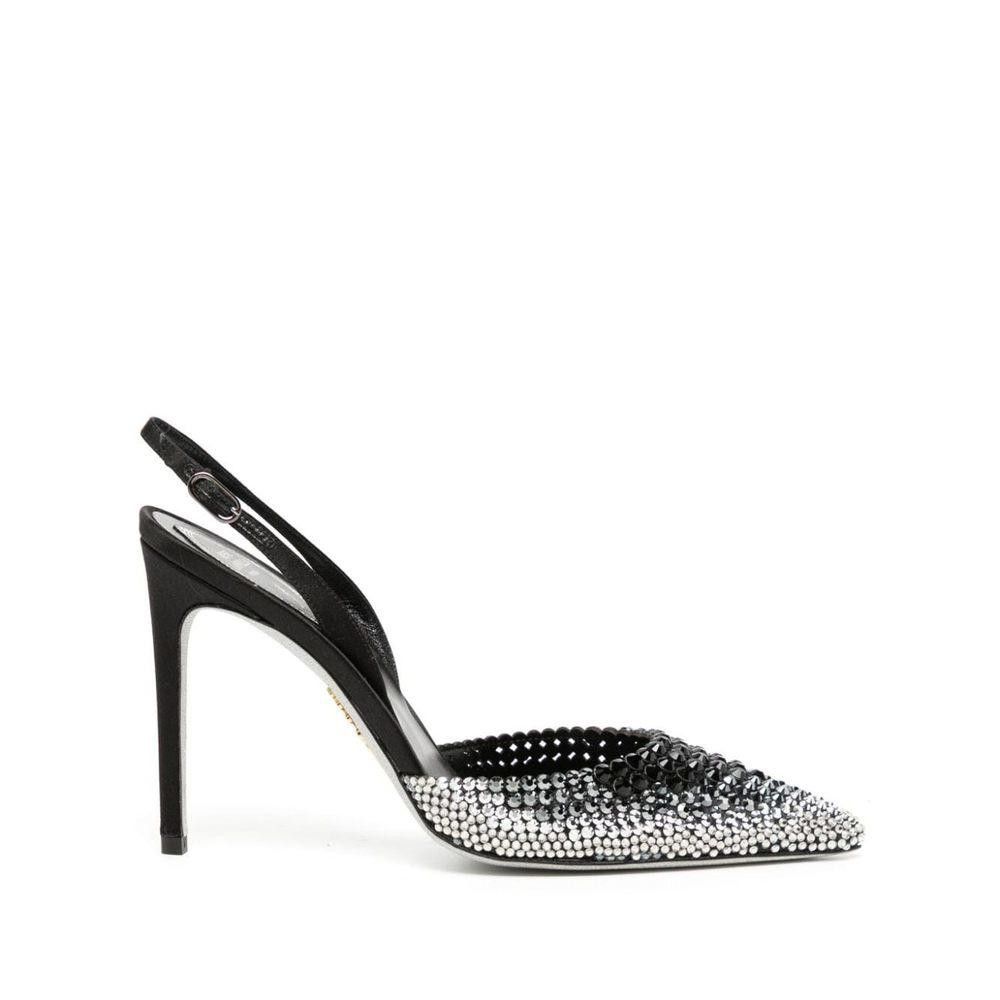 RENE CAOVILLA CRYSTALS LEATHER SLINGBACK PUMPS SIZE 36