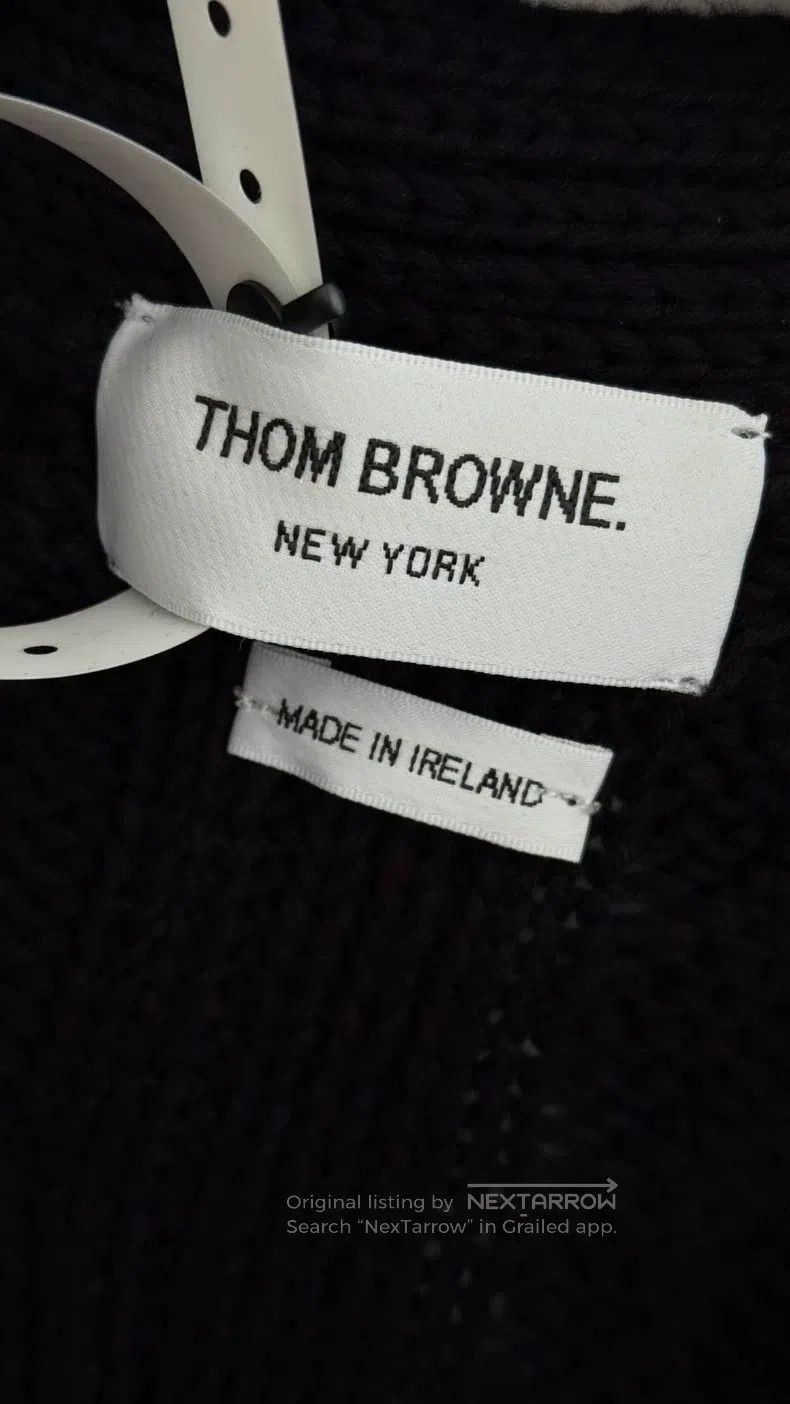 Thom Browne Thom Browne Chunky Knit Sweater Jacket, Dark Blue Size US XS / EU 42 / 0 - 7 Thumbnail