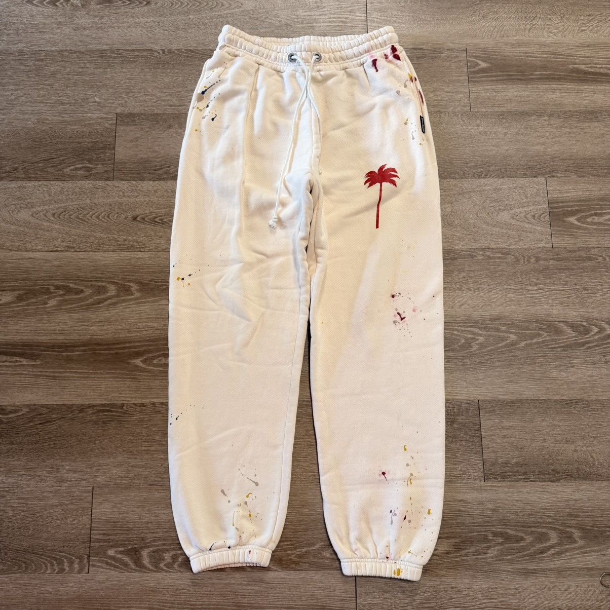 Palm Angels Palm Angels Paint Splatter White Sweatpants Large Size US 37 - 1 Thumbnail