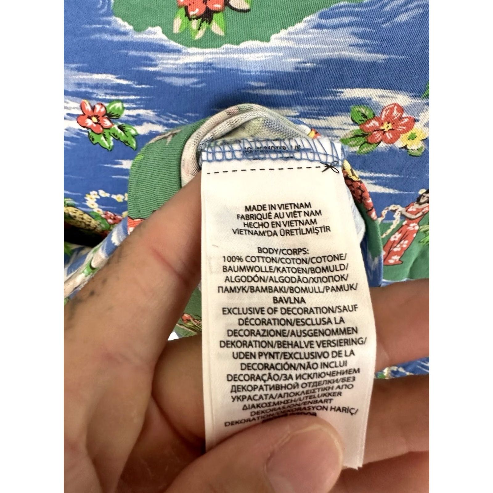 Ralph Lauren Ralph Lauren Polo Mens T-Shirt XS All Over Print Blue Hawaiian Hula Dancers Crew Neck Short Sleeve Logo Size US XS / EU 42 / 0 - 7 Thumbnail
