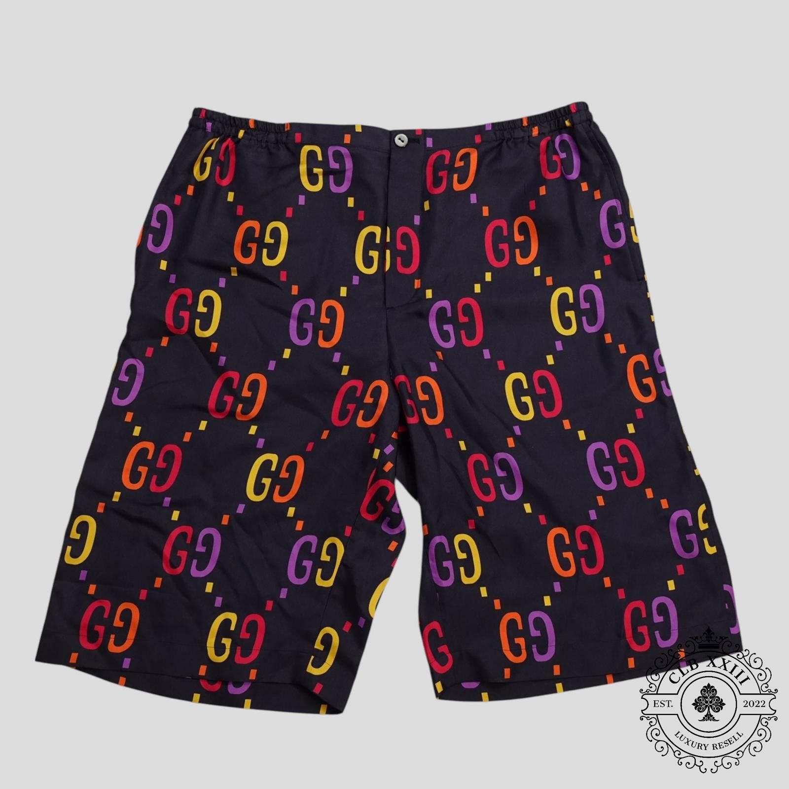 Gucci Gucci Jumbo GG Silk Shorts in Blue Size US 32 / EU 48 - 1 Thumbnail