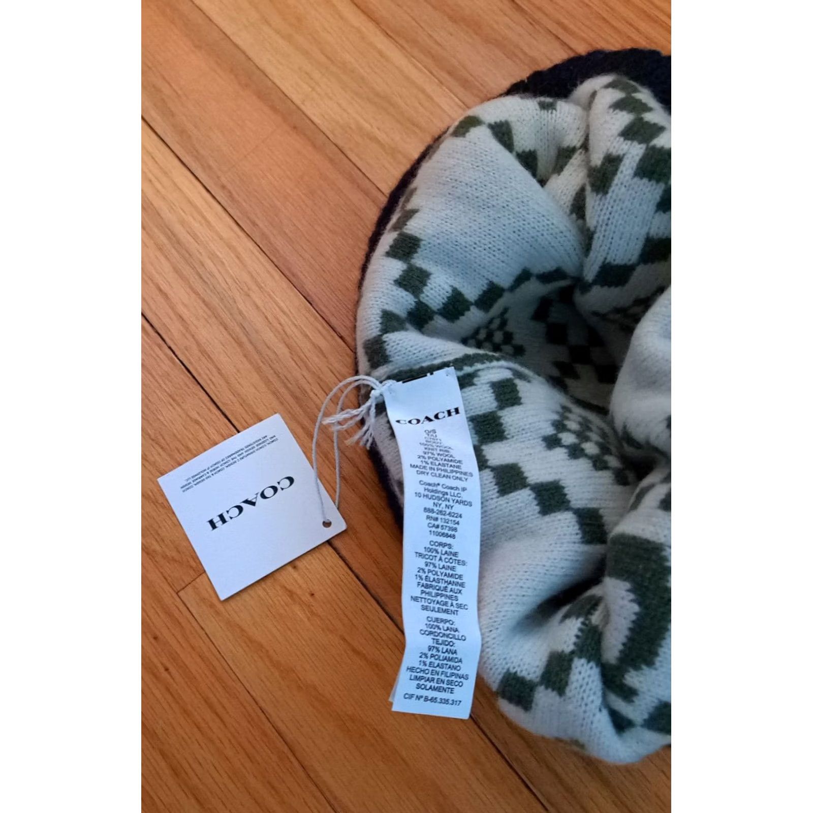 Coach VINTAGE coach Hat Adjustable Woman NWT Winter Wool Knit Green Size ONE SIZE - 5 Thumbnail