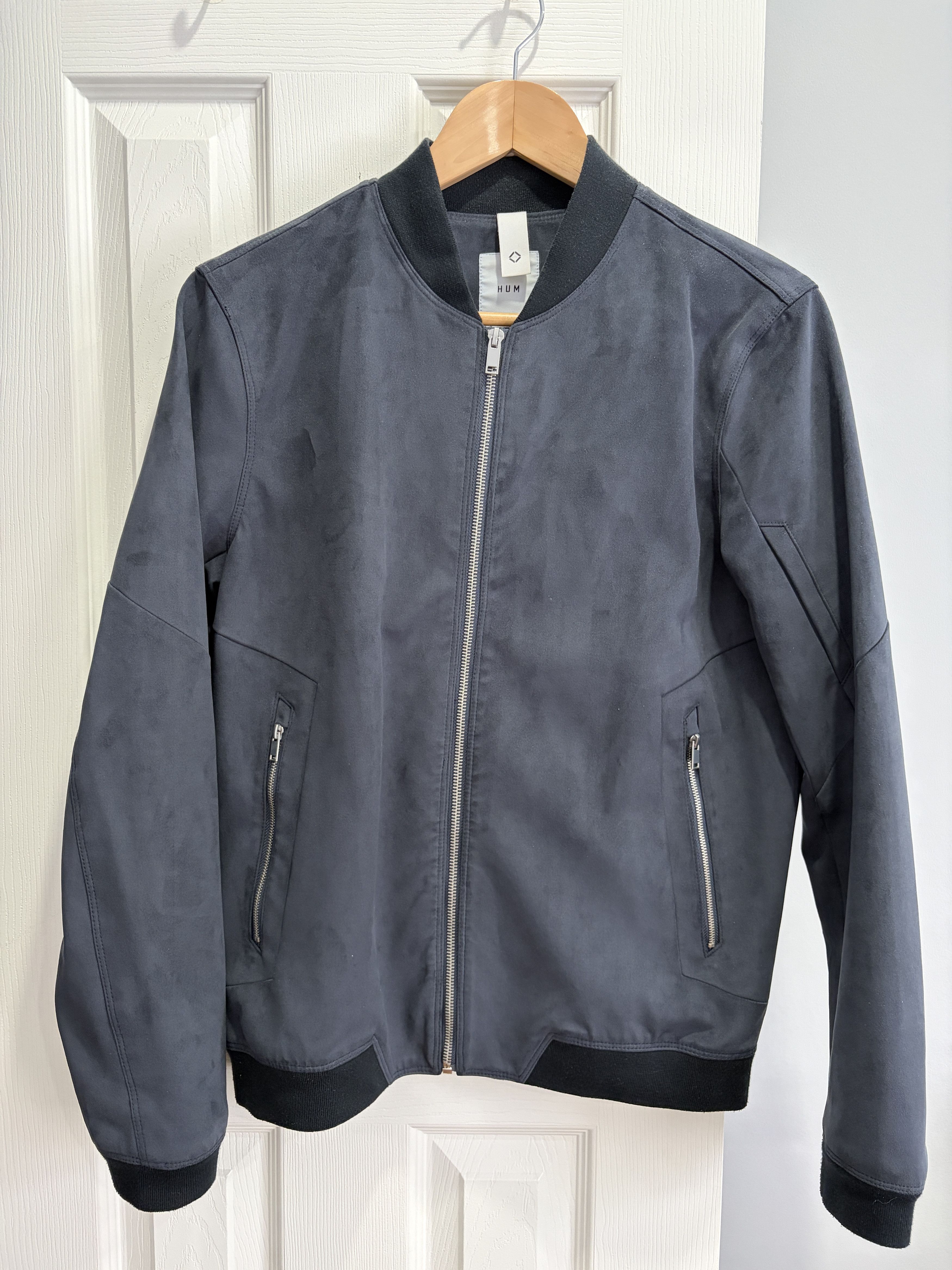 Other Faux Suede Bomber Jacket - Navy Size US M / EU 48-50 / 2 - 1 Thumbnail