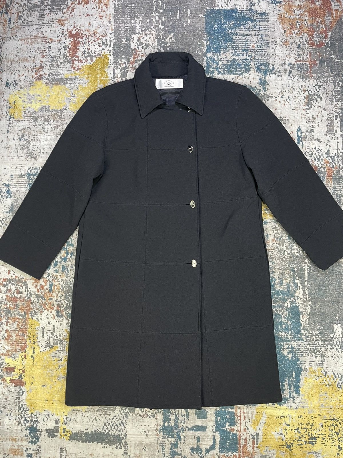 Karl Lagerfeld Karl Lagerfield Assymetrical Breast Bonded Long Coats Size S / US 4 / IT 40 - 1 Thumbnail
