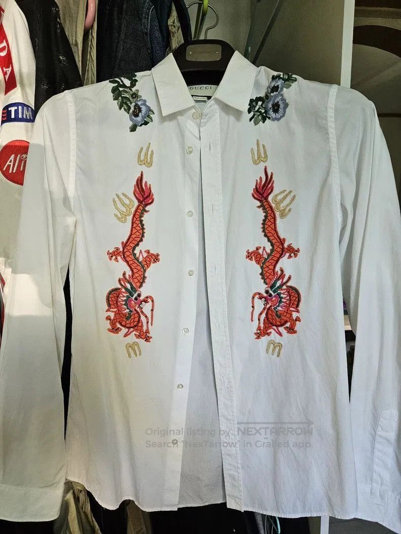 Gucci Gucci Embroidered Dragon Shirt. Size US S / EU 44-46 / 1 - 1 Thumbnail