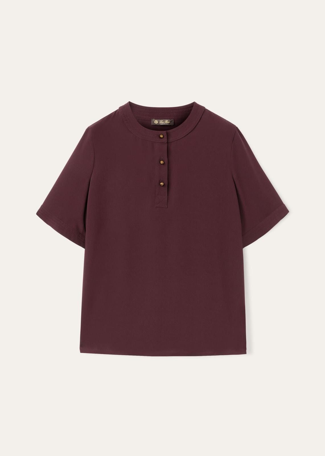 Loro Piana o1srvl11e0825 FAO4064 Short-sleeved Roundneck Blouse Brown Size L / US 10 / IT 46 - 1 Thumbnail