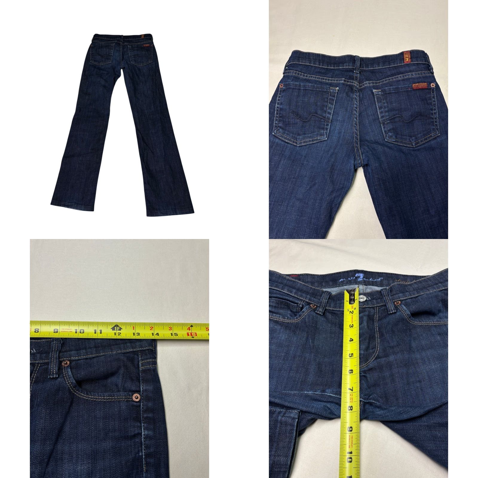 7 For All Mankind 7 For All Mankind Jeans Women Size 28X28 Dark Wash Straight Leg Denim Cotton Spandex Zip Button 5-Pocket Classic Fit Womens Size 28" / US 6 / IT 42 - 8 Thumbnail