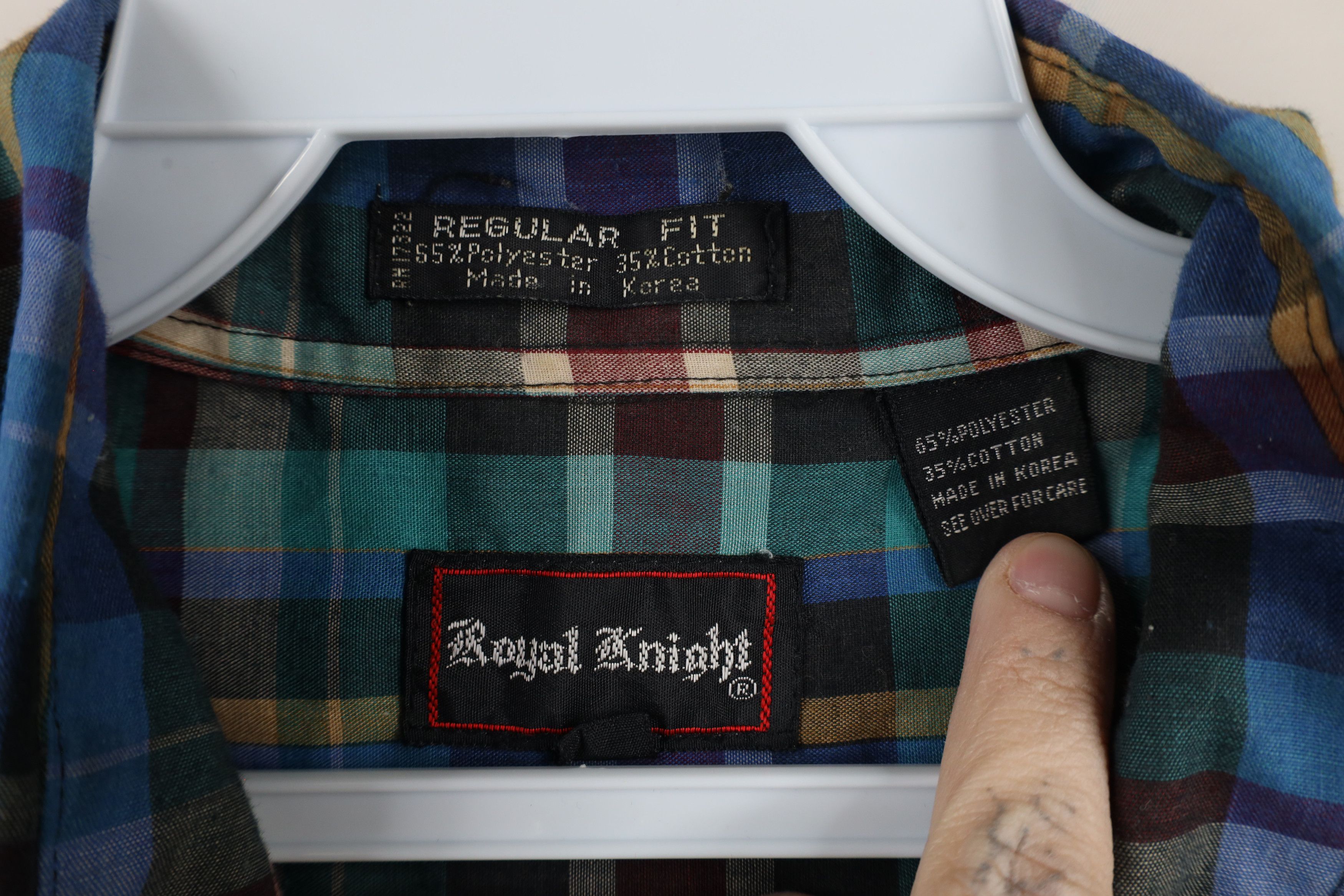 Vintage Vintage 90s Streetwear Faded Rainbow Plaid Button Down Shirt Size US L / EU 52-54 / 3 - 6 Thumbnail