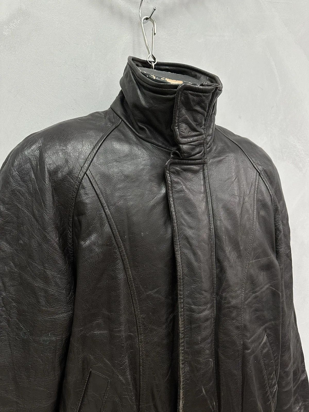 Schott Vintage Leather Jacket Faded DISTRESSED Diesel Y2k Avirex Size US S / EU 44-46 / 1 - 3 Thumbnail