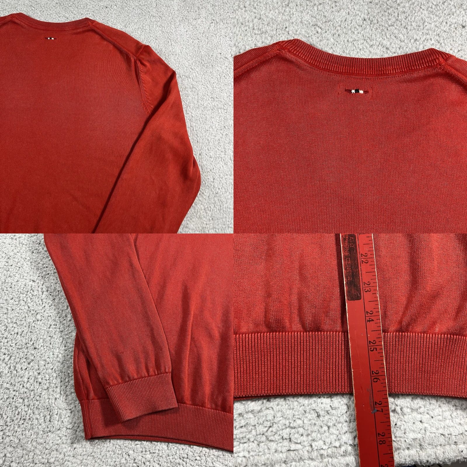 Napapijri Napapijri Sweater Mens M Red Pullover Knit Cotton Logo Embroidered Flag Size US M / EU 48-50 / 2 - 10 Thumbnail