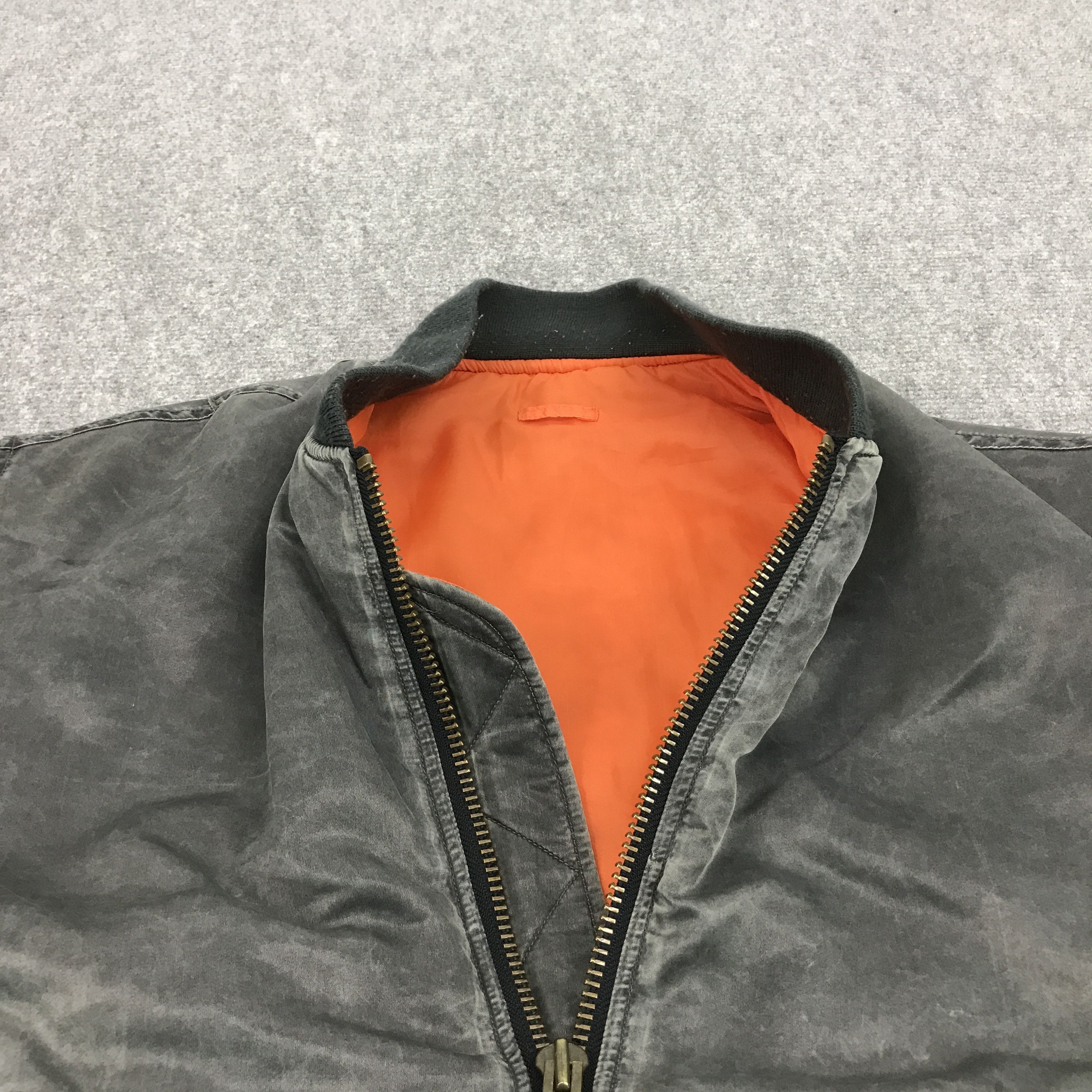 Japanese Brand BLACK FADED MA-1 STYLE BOMBERS JACKET Size US L / EU 52-54 / 3 - 6 Thumbnail