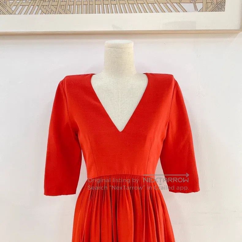 Dior Dior Red v-neck dress Size XS / US 0-2 / IT 36-38 - 5 Thumbnail