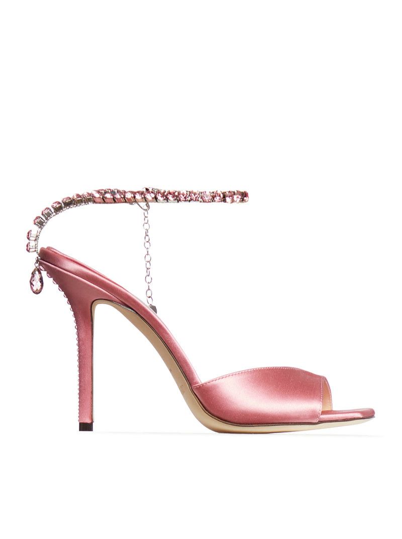 image of Jimmy Choo Saeda 100 Sandal in Pink, Women's