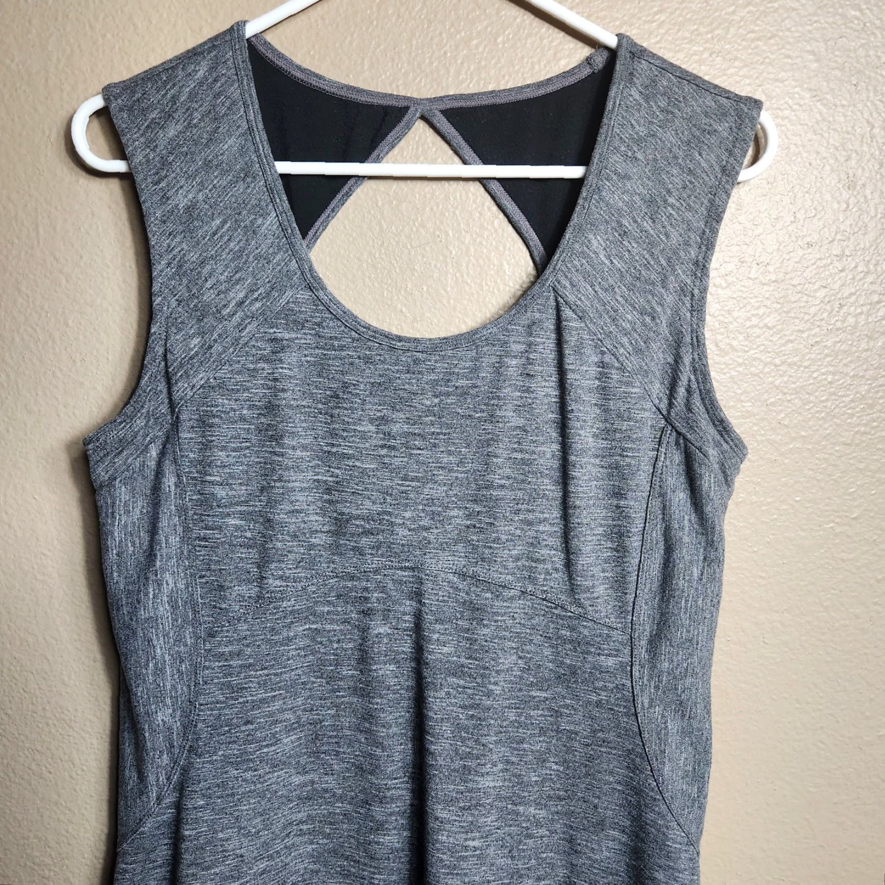Prana Prana Womens Calico Gray Spacedye Keyhole Back Athleisure Dress Size L Size L / US 10 / IT 46 - 3 Thumbnail