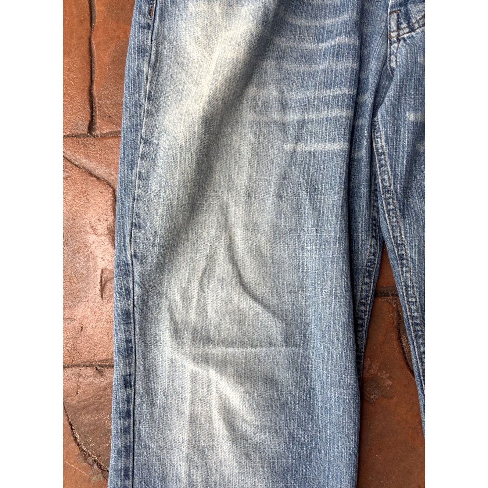 Vintage VINTAGE Dusty Jeans Men 34x30 Distressed Baggy Wide-Leg 90s Grunge Hip Hop Skater Cotton Denim Size US 34 / EU 50 - 6 Thumbnail