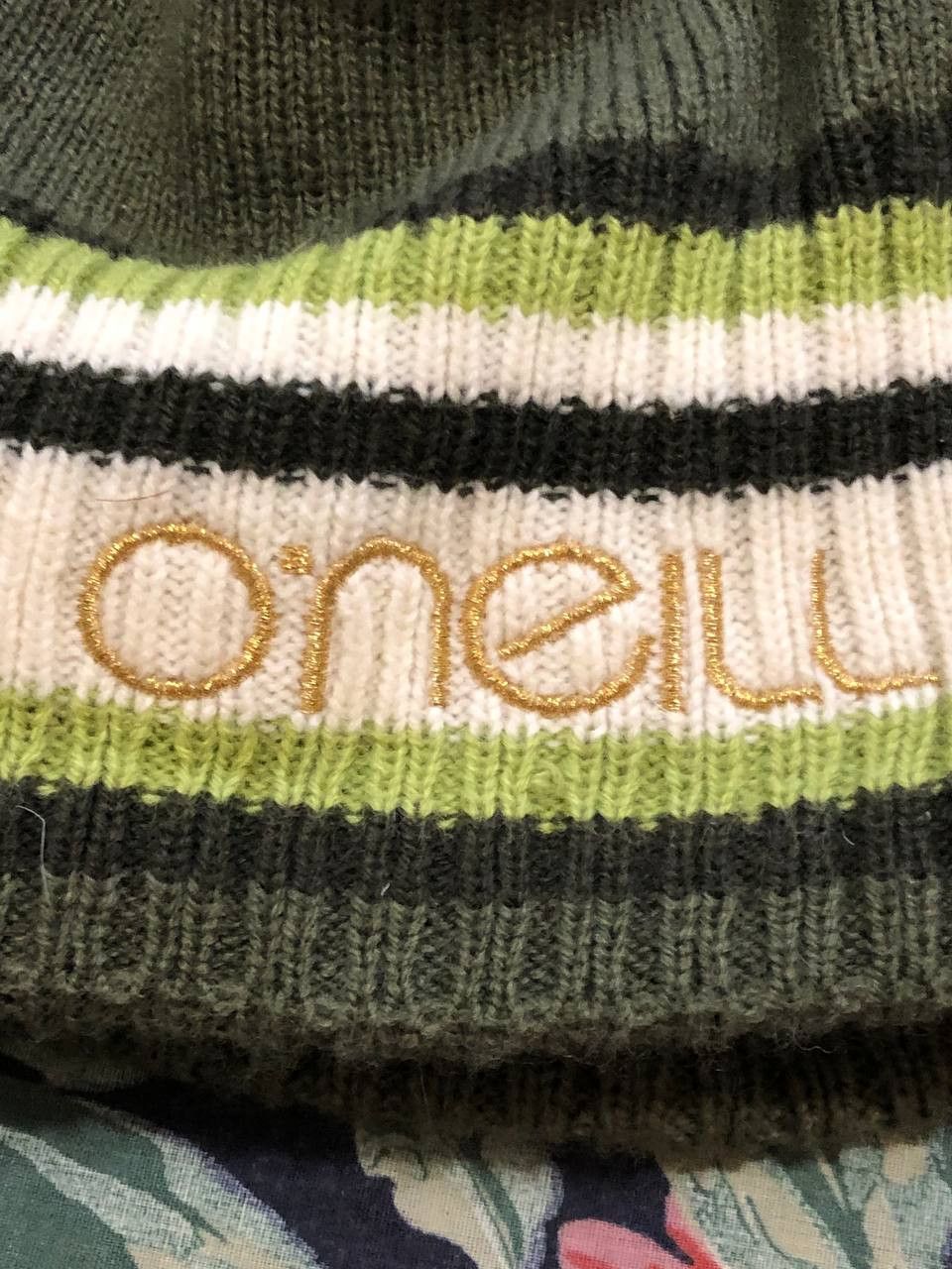 O'Neill Vintage Gloves + hats O'Neill logo green crazy Y2K streetwea Size ONE SIZE - 2 Thumbnail