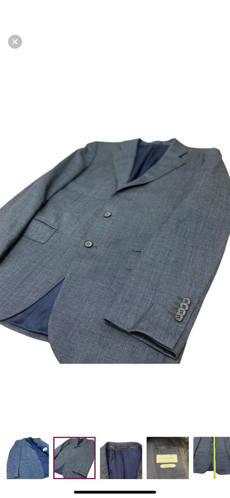 Suitsupply Suitsupply Lazio Blazer 52 Slim Fit Gray Pure Wool Angelico Size 52S - 2 Thumbnail