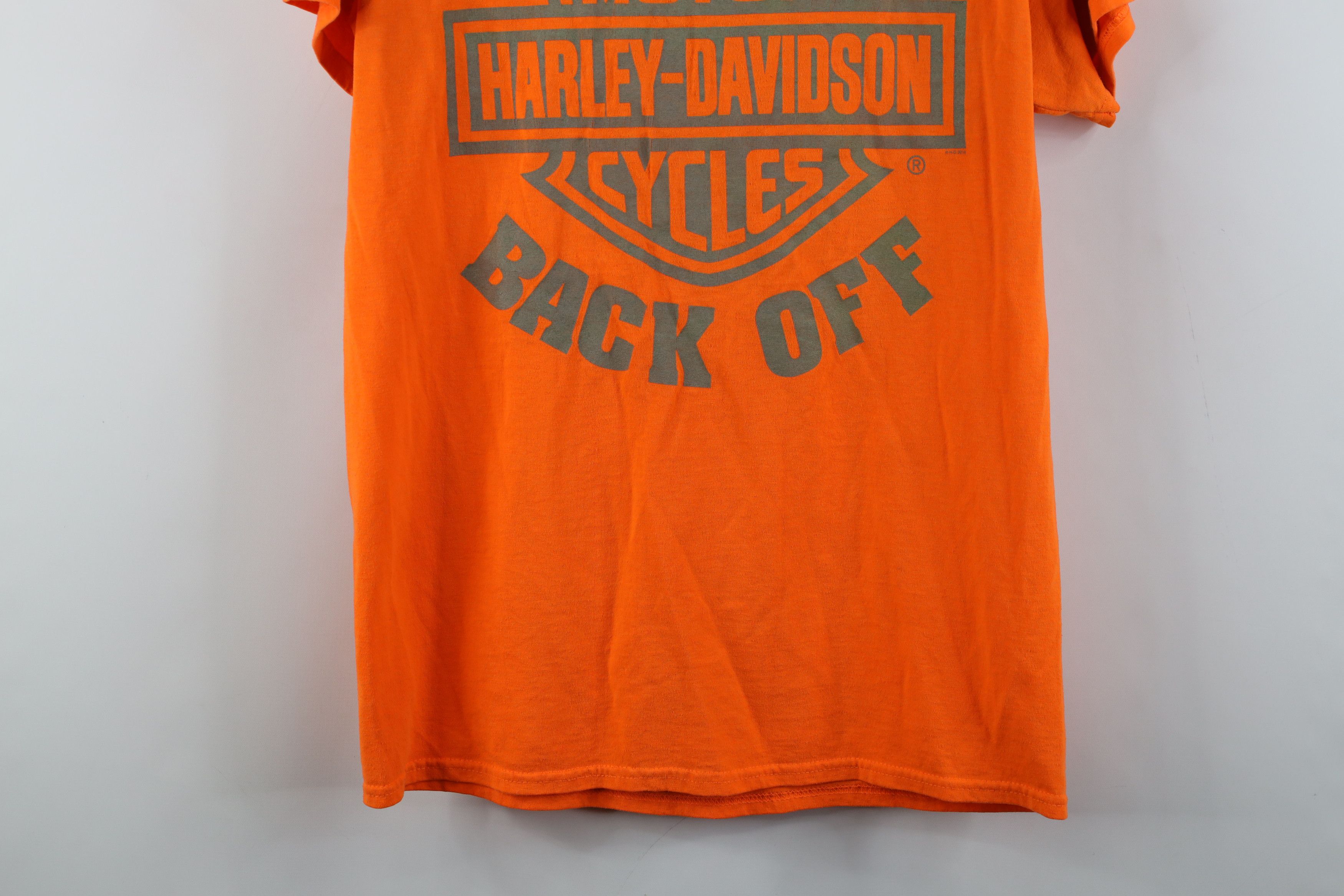 Harley Davidson × Vintage Vintage Y2K Harley Davidson Big Logo T-Shirt Blaze Orange Size US M / EU 48-50 / 2 - 14 Thumbnail