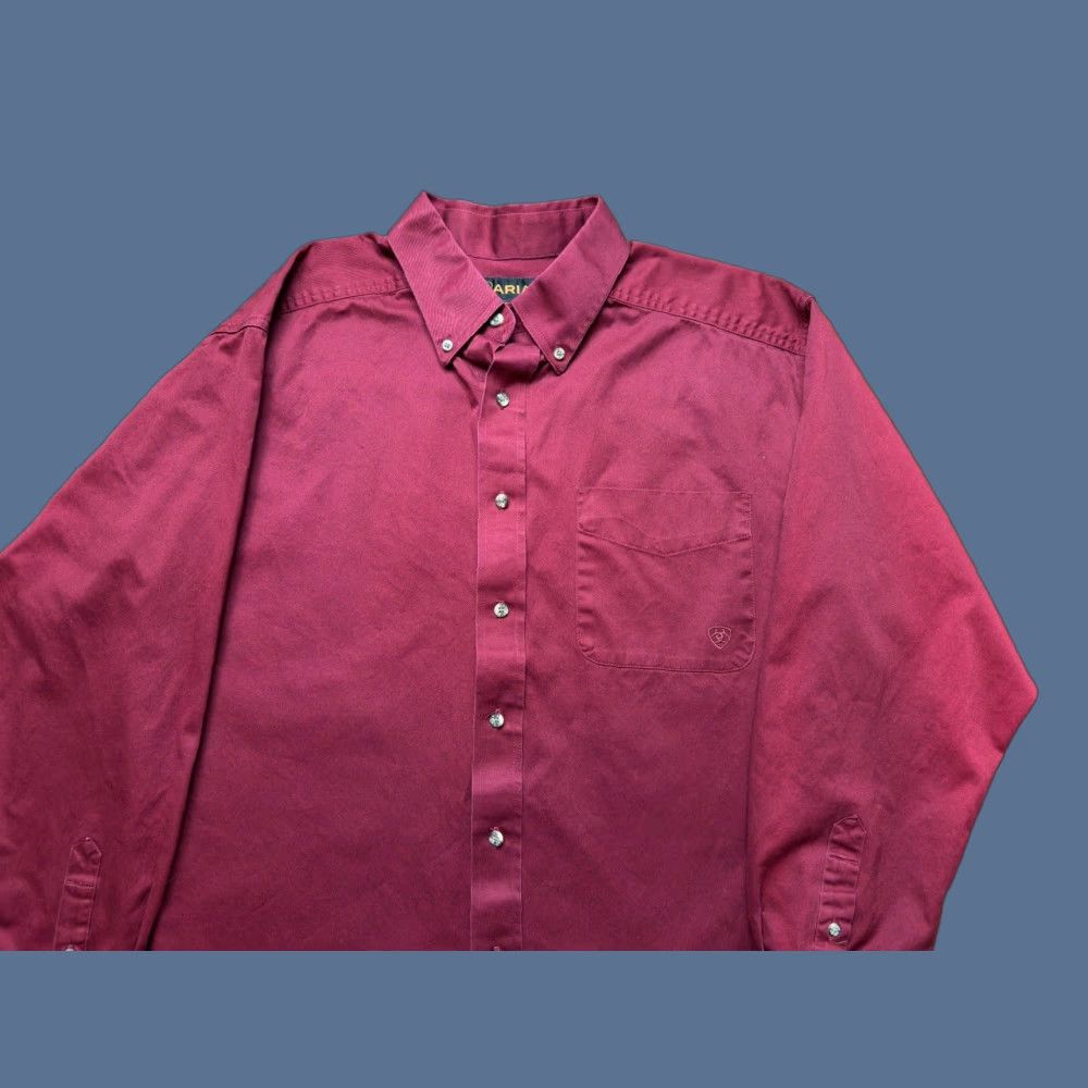Ariat Ariat Long Sleeve Button Down Shirt Mens XL Red Cotton Faded Western Size US XL / EU 56 / 4 - 1 Thumbnail