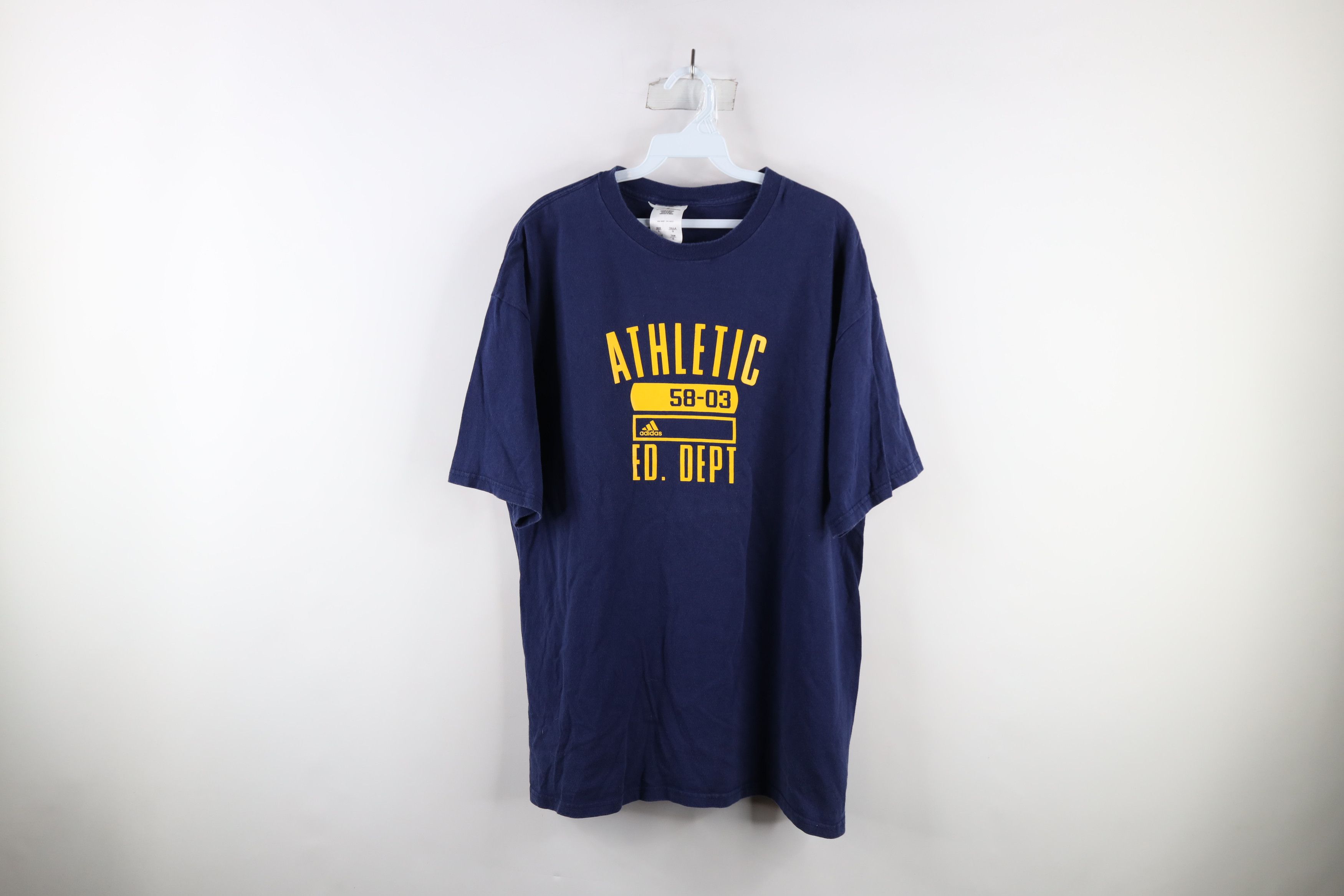 Adidas × Vintage Vintage Y2K Adidas Out Athletic Department T-Shirt Blue Size US M / EU 48-50 / 2 - 1 Thumbnail
