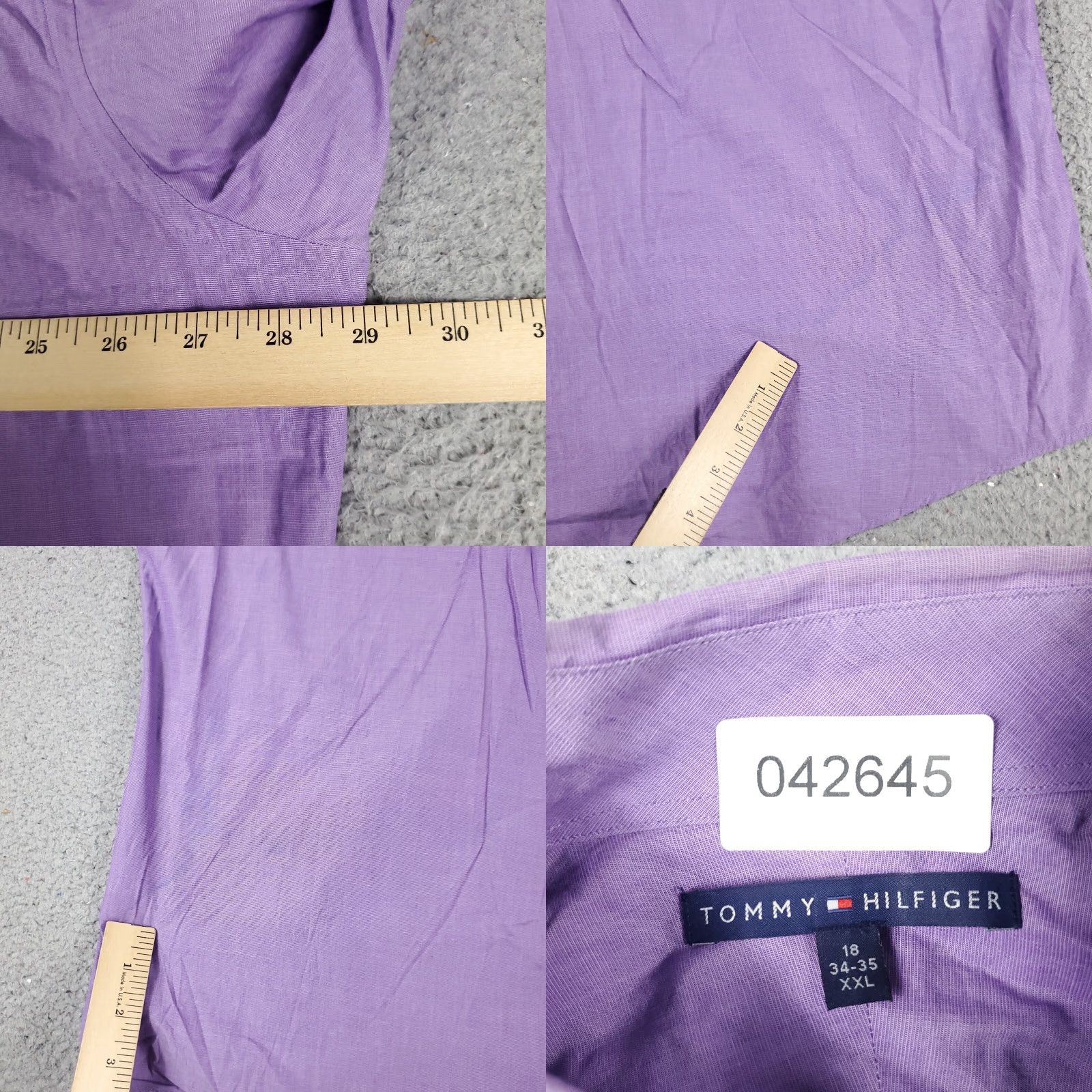 Tommy Hilfiger VINTAGE Tommy Hilfiger Shirt Mens 2XL Purple Casual Button Up Long Sleeve Size US XXL / EU 58 / 5 - 8 Thumbnail