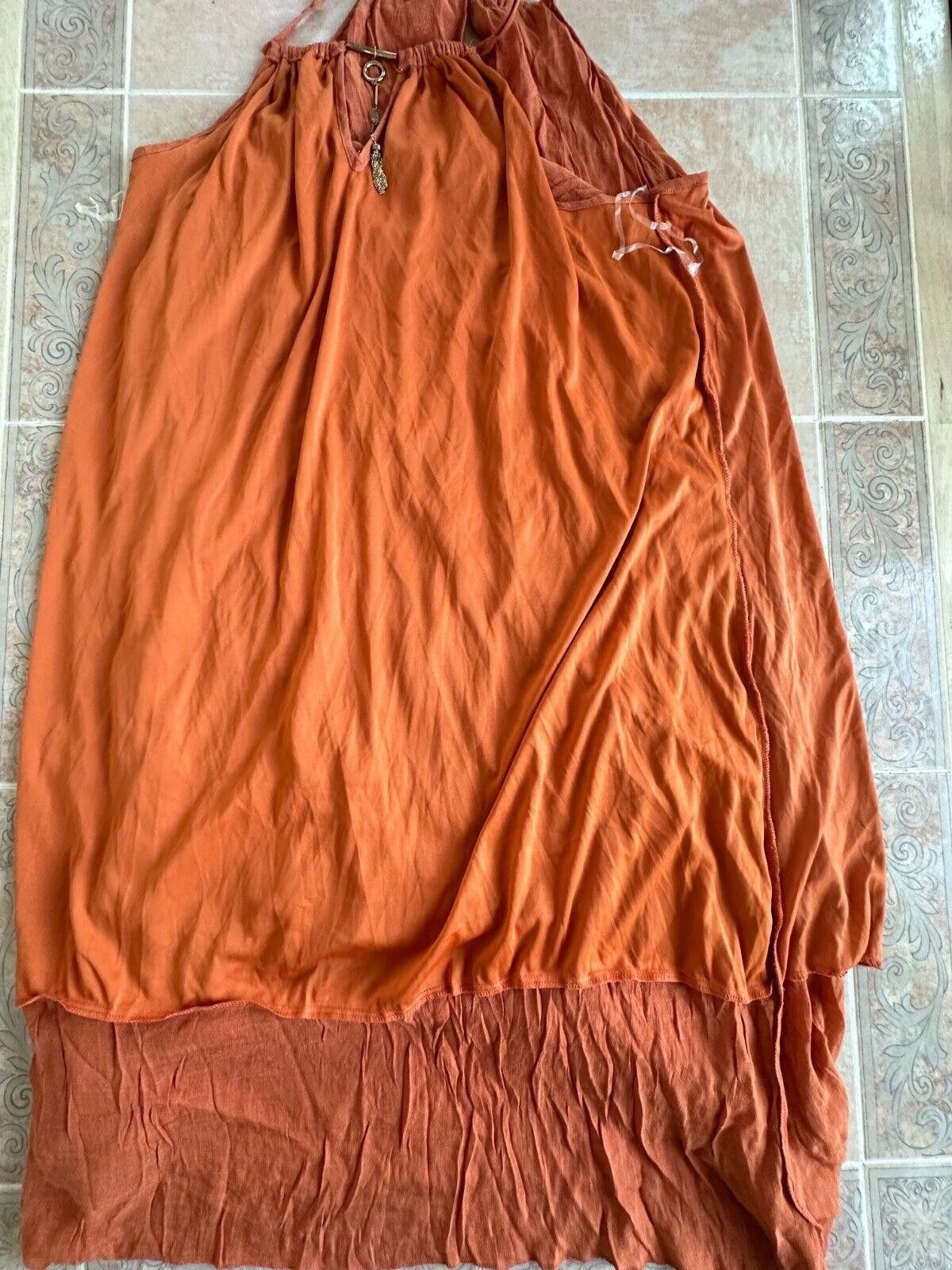 Designer mlle Gabrielle Burnt Orange dress full Dress Size 3X Size 3XL / US 20-22 - 3 Thumbnail