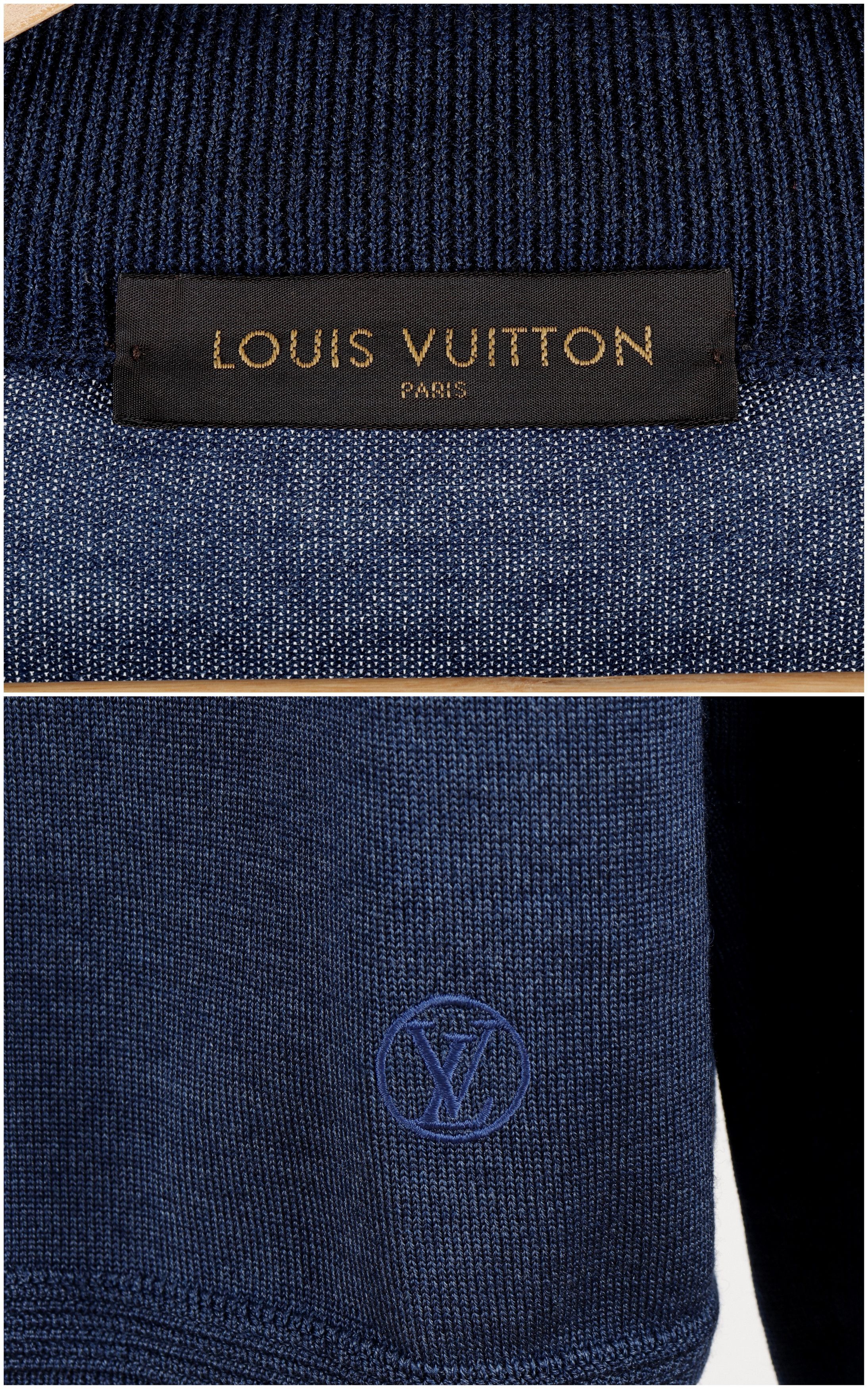 Louis Vuitton Louis Vuitton Wool Silk Blue Zip Sweater Size US L / EU 52-54 / 3 - 5 Thumbnail