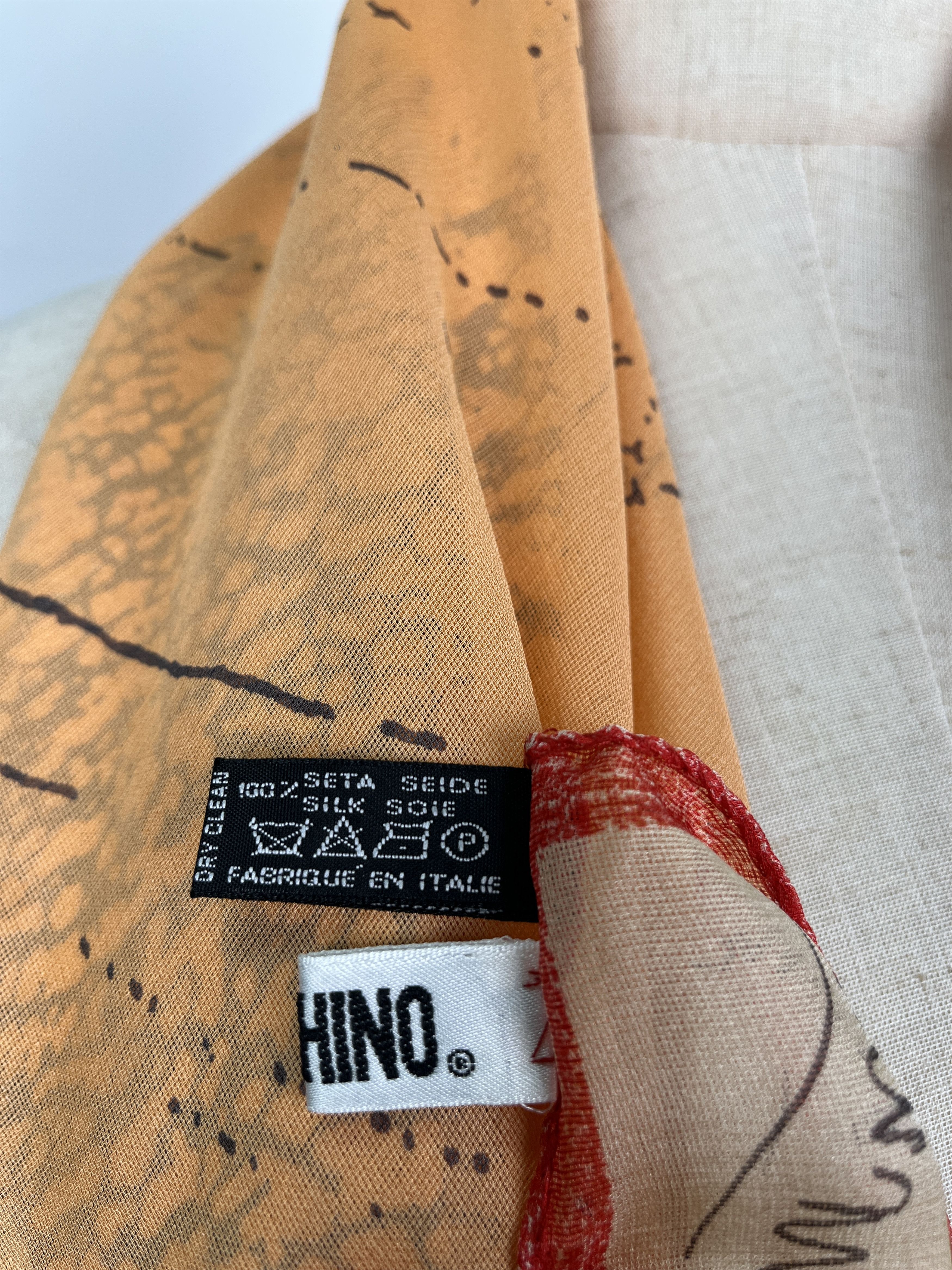 Moschino Moschino Vintage Illustrated Print Square Scarf Size ONE SIZE - 6 Thumbnail