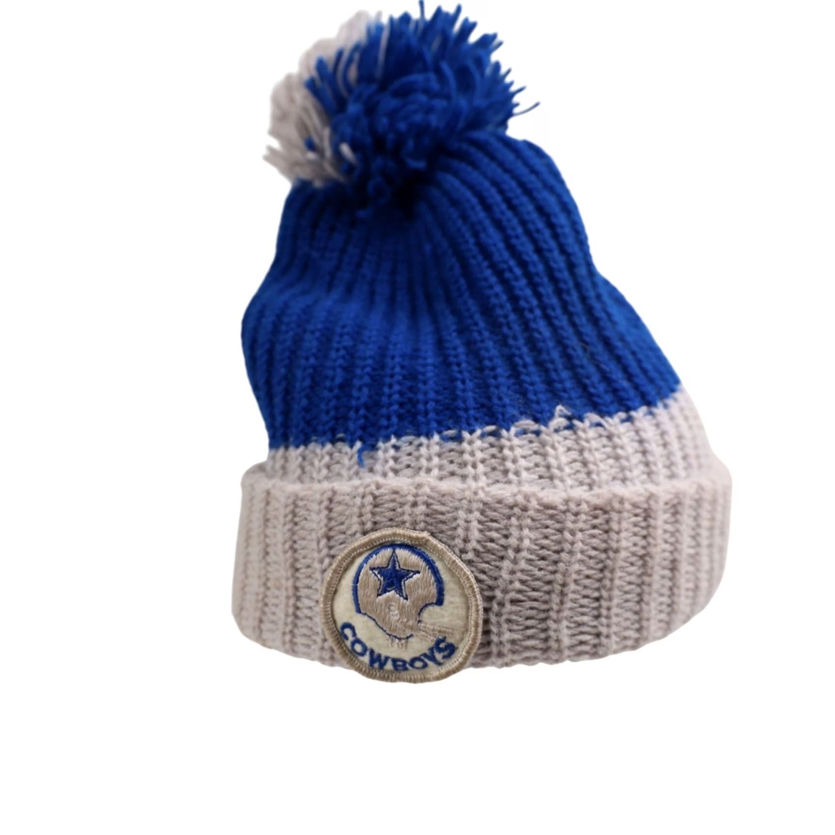 NFL VINTAGE Dallas Cowboys Knit Pom Beanie Mens OS Blue Beanie NFL Hat Size ONE SIZE - 4 Thumbnail