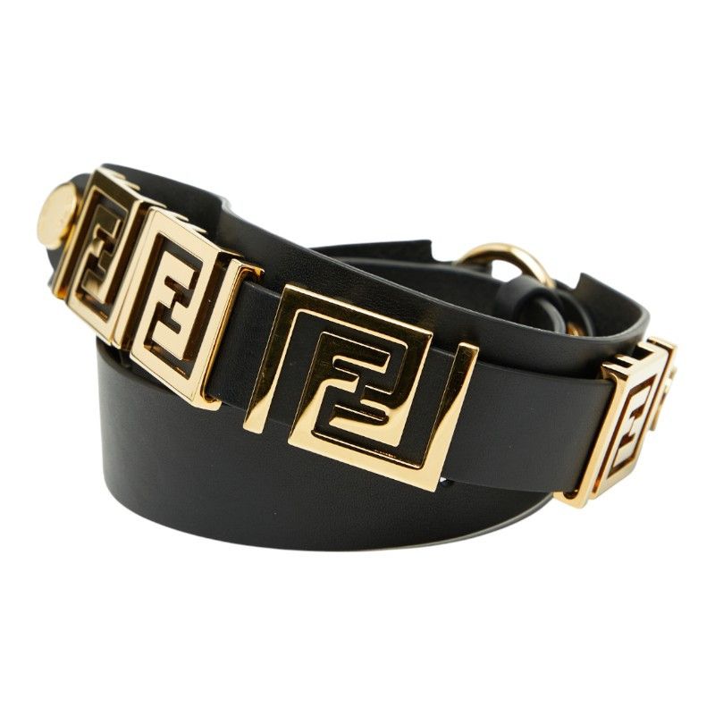 Fendi Fendi FF Logo Leather Belt Leather Belt DUTY FREE for USA