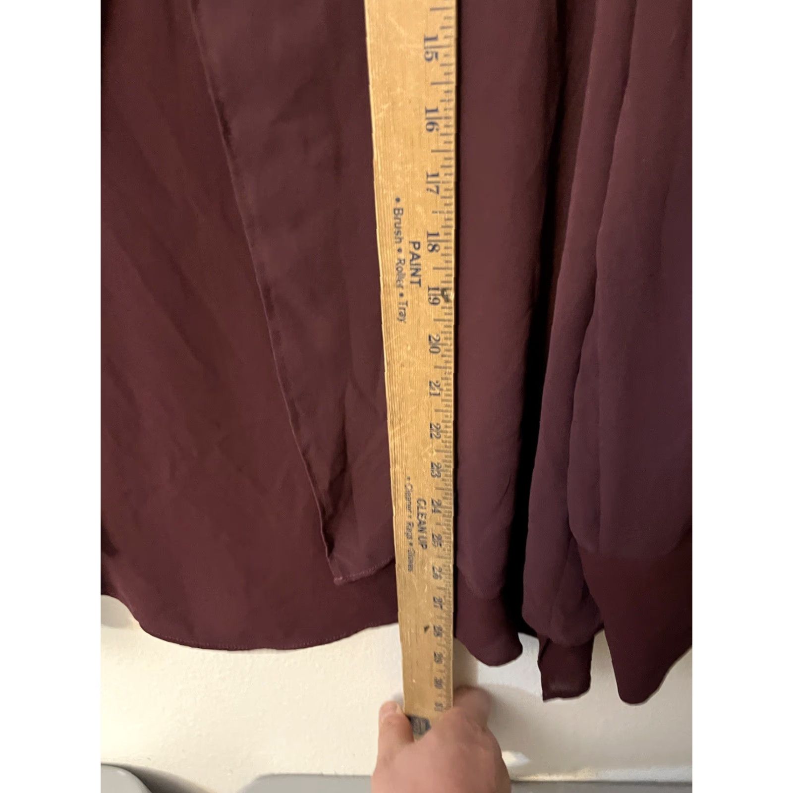 White House Black Market Womans White House Black Market Blouse 16 Maroon Long Sleeve Womens EUC WHBM Size XXL / US 16-18 / IT 52-54 - 4 Thumbnail