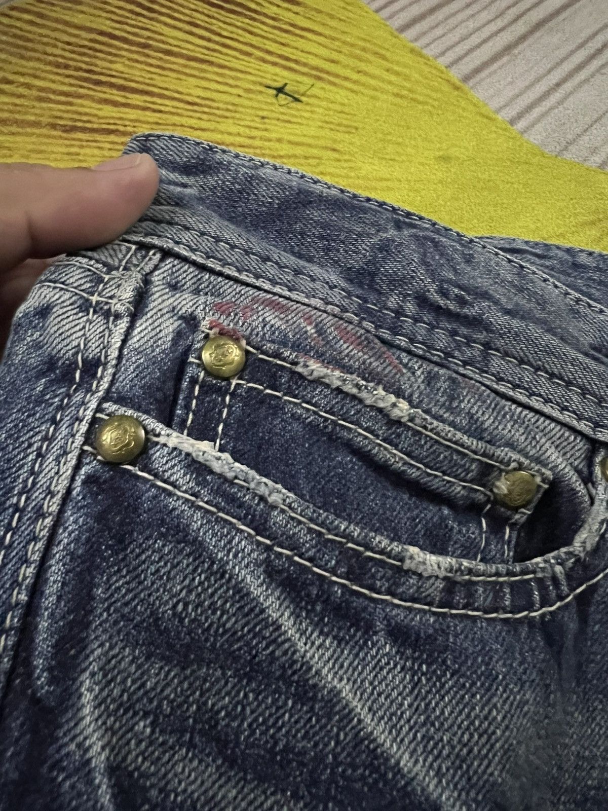 Japanese Brand 💥Flare💥Vanquish Distress Painted Flare Jean Very Rare Size US 30 / EU 46 - 10 Thumbnail