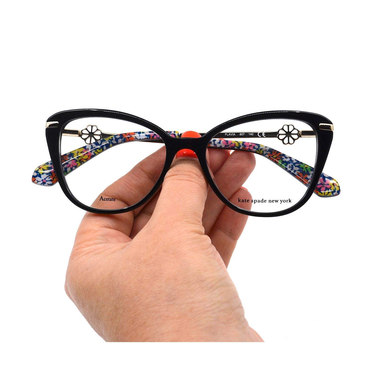 Kate Spade NEW KATE SPADE FLAVIA 807 BLACK GOLD EYEGLASSES FRAME Size ONE SIZE - 11 Thumbnail