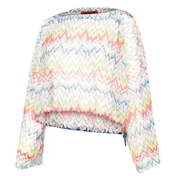 Missoni o1g2r1mq1124 Zag Crop Top in Multicolor Size M / US 6-8 / IT 42-44 - 3 Thumbnail
