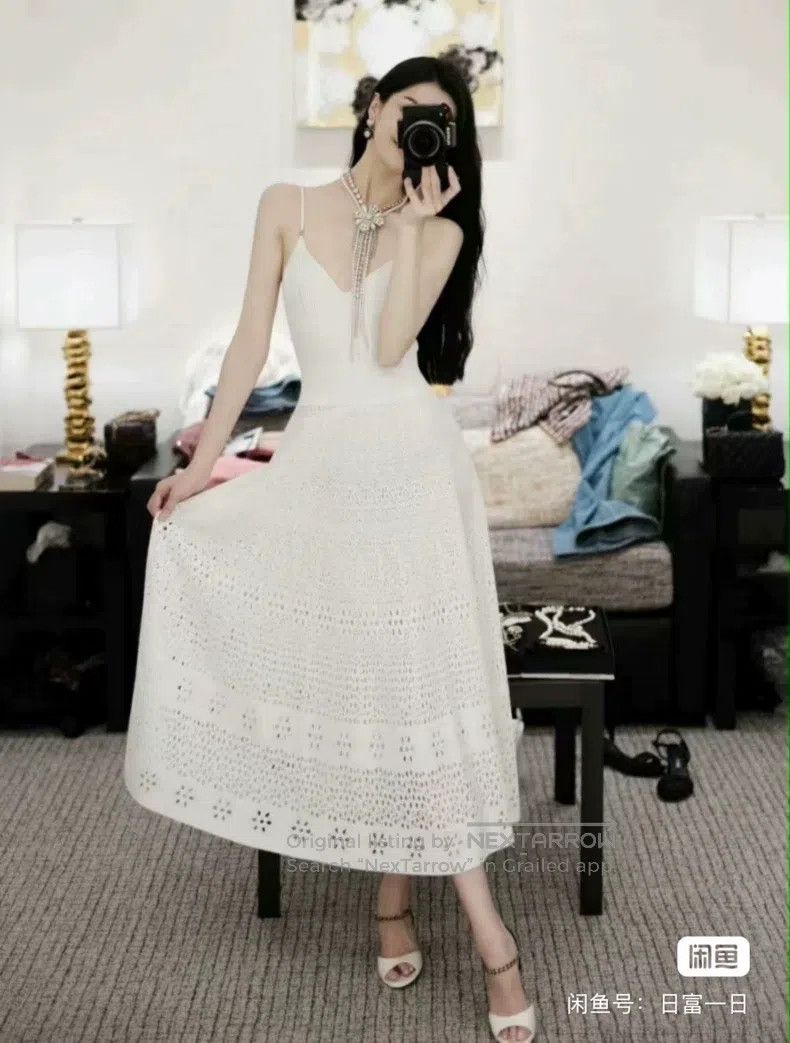 Chanel Chanel 23A Handicraft Workshop White Hollow Dress Size XS / US 0-2 / IT 36-38 - 2 Thumbnail