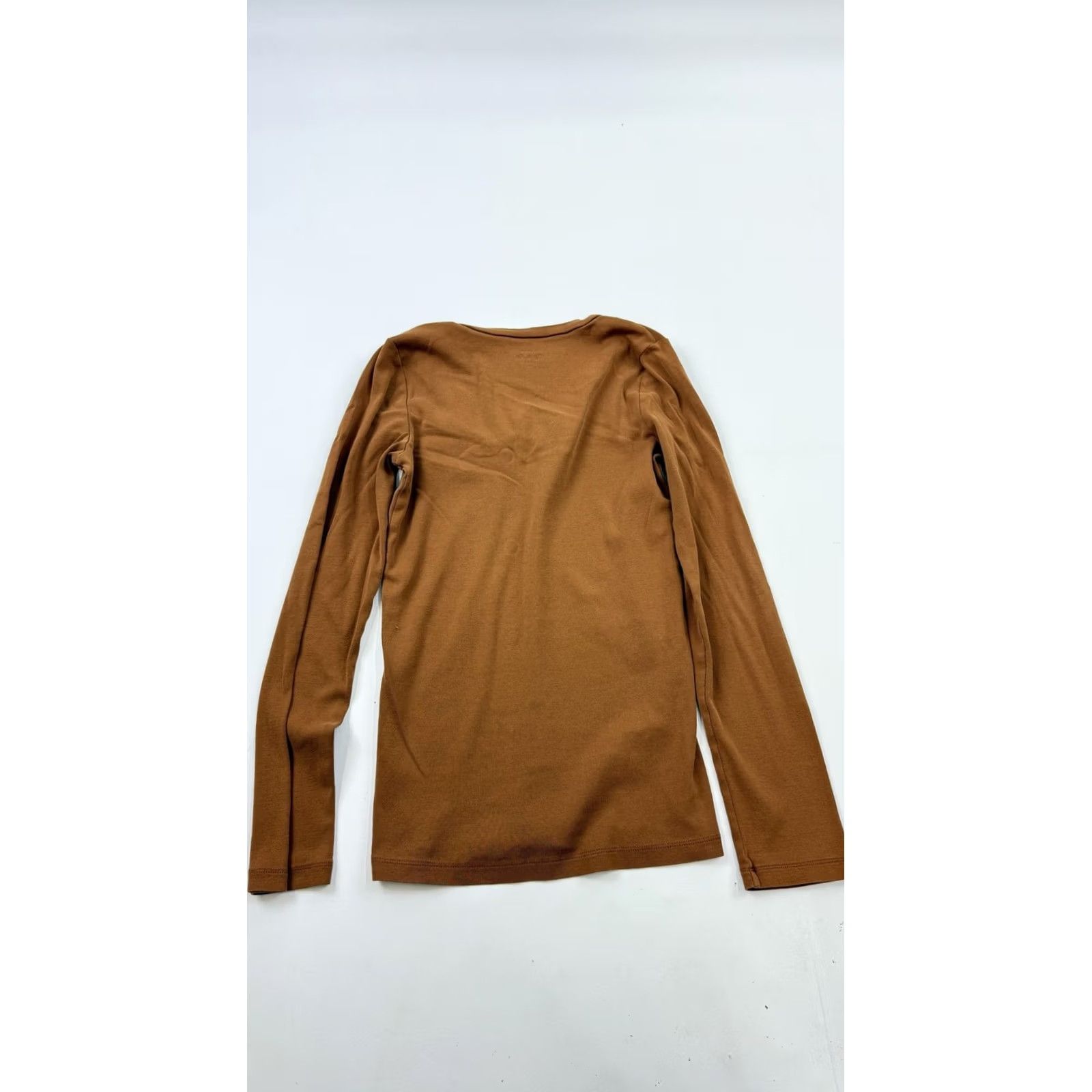 J.Crew J.Crew Shirt Womens Small Brown Perfect Fit V Neck Long Sleeve Cotton Tee Top Size S / US 4 / IT 40 - 6 Thumbnail
