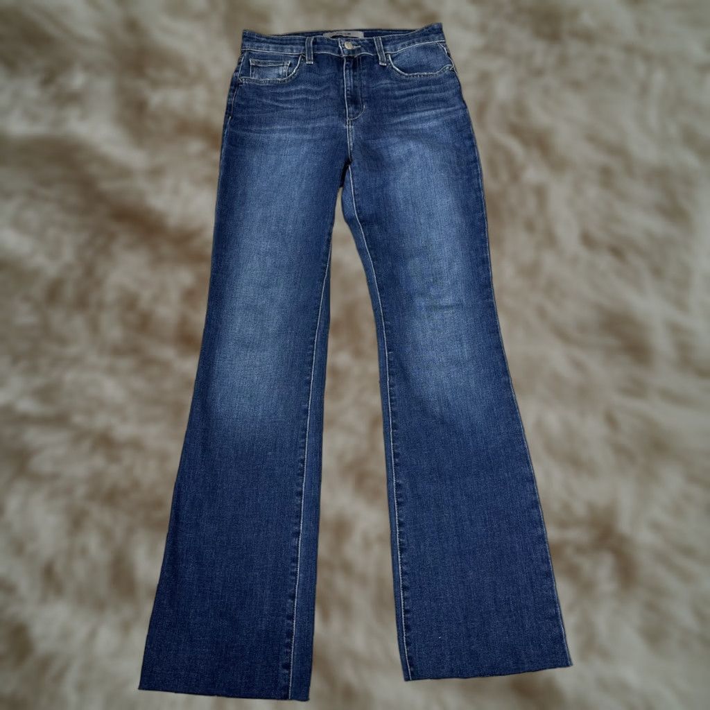 Vintage Women's Joe's Jeans Herculina Jeans Blue Flare Raw Edge Slightly Stretchy Sz 29 Regular 31.5in Inseam Adult Women's Jeans Blue Flared 29 Size 29" - 1 Thumbnail