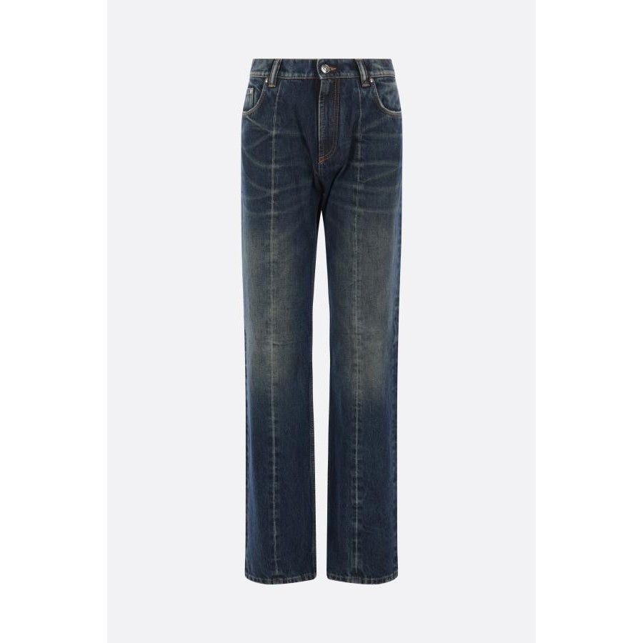 Versace VERSACE Blue Distressed Straight Leg Denim Jeans New & Authe Size 28" / US 6 / IT 42 - 1 Thumbnail