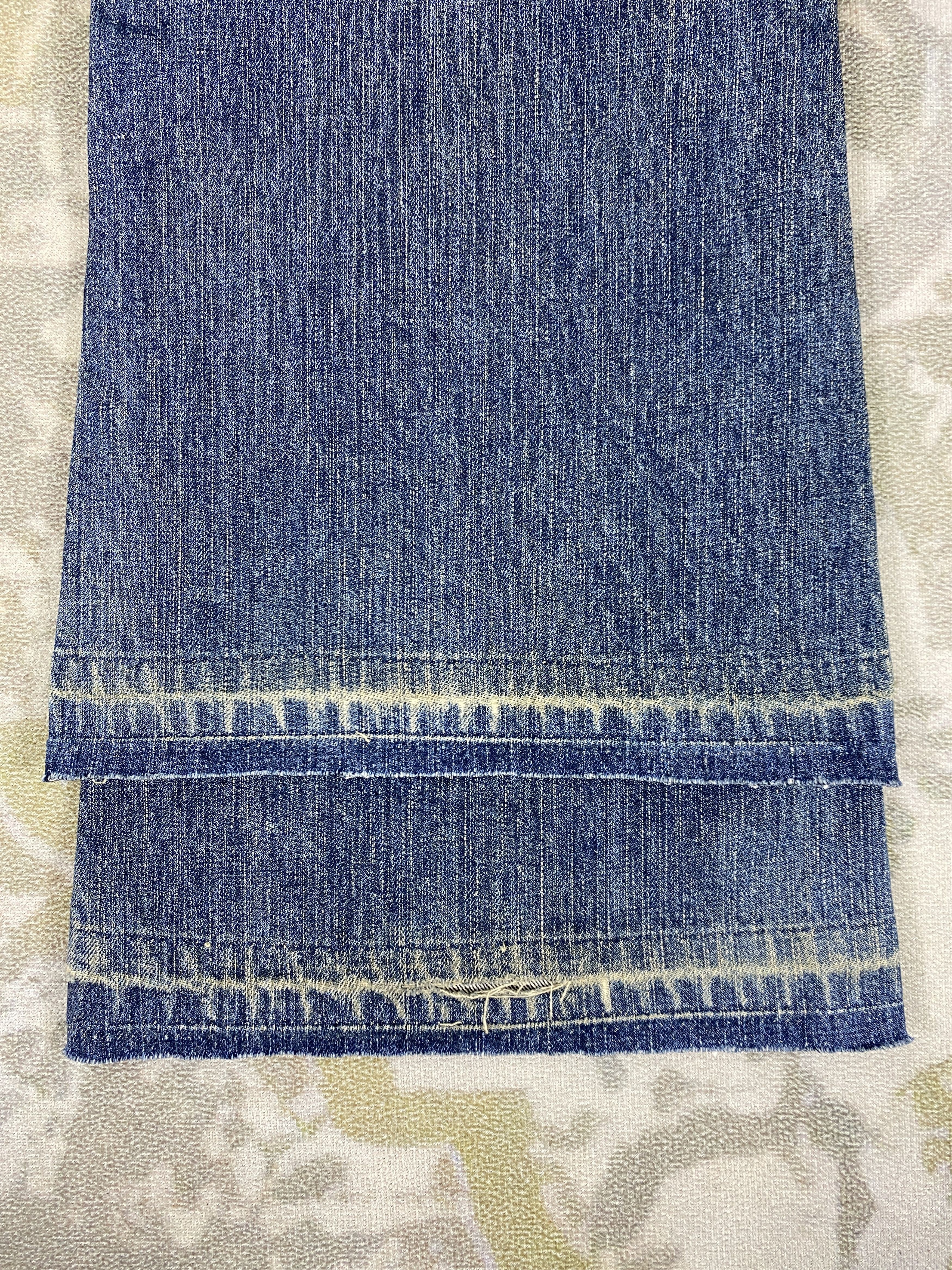 Japanese Brand Faded Blue Vintage Levi's Redloop Flare 31x28 Denim- JN3518 Size US 31 - 14 Thumbnail