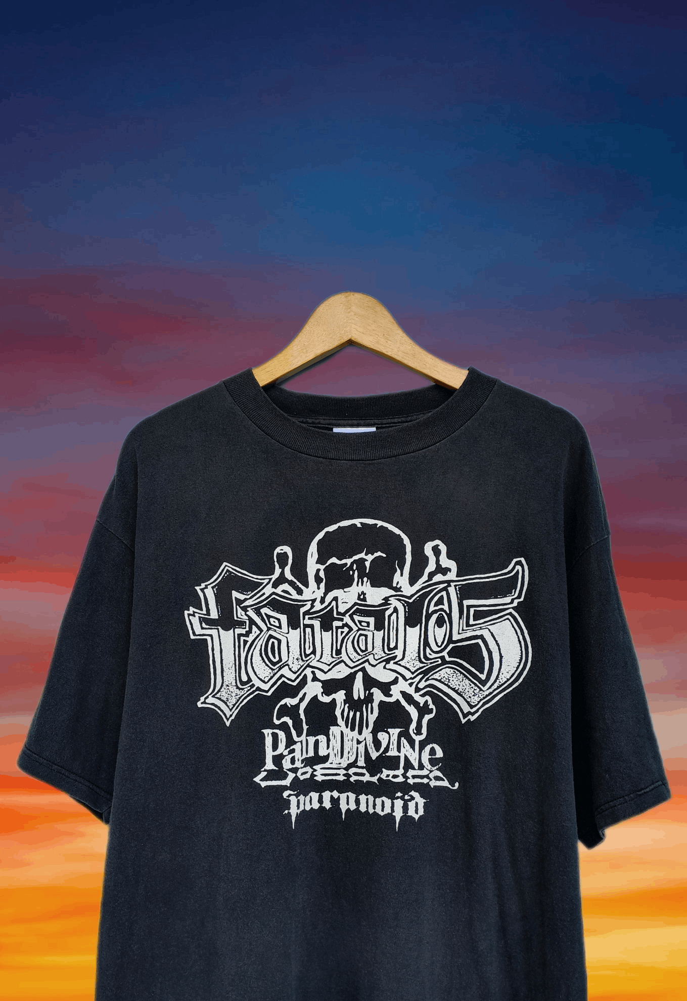 Band Tees × Vintage Vintage 90s PARANOID Fatal 5 pain divine company t-shirt Size US XL / EU 56 / 4 - 3 Thumbnail