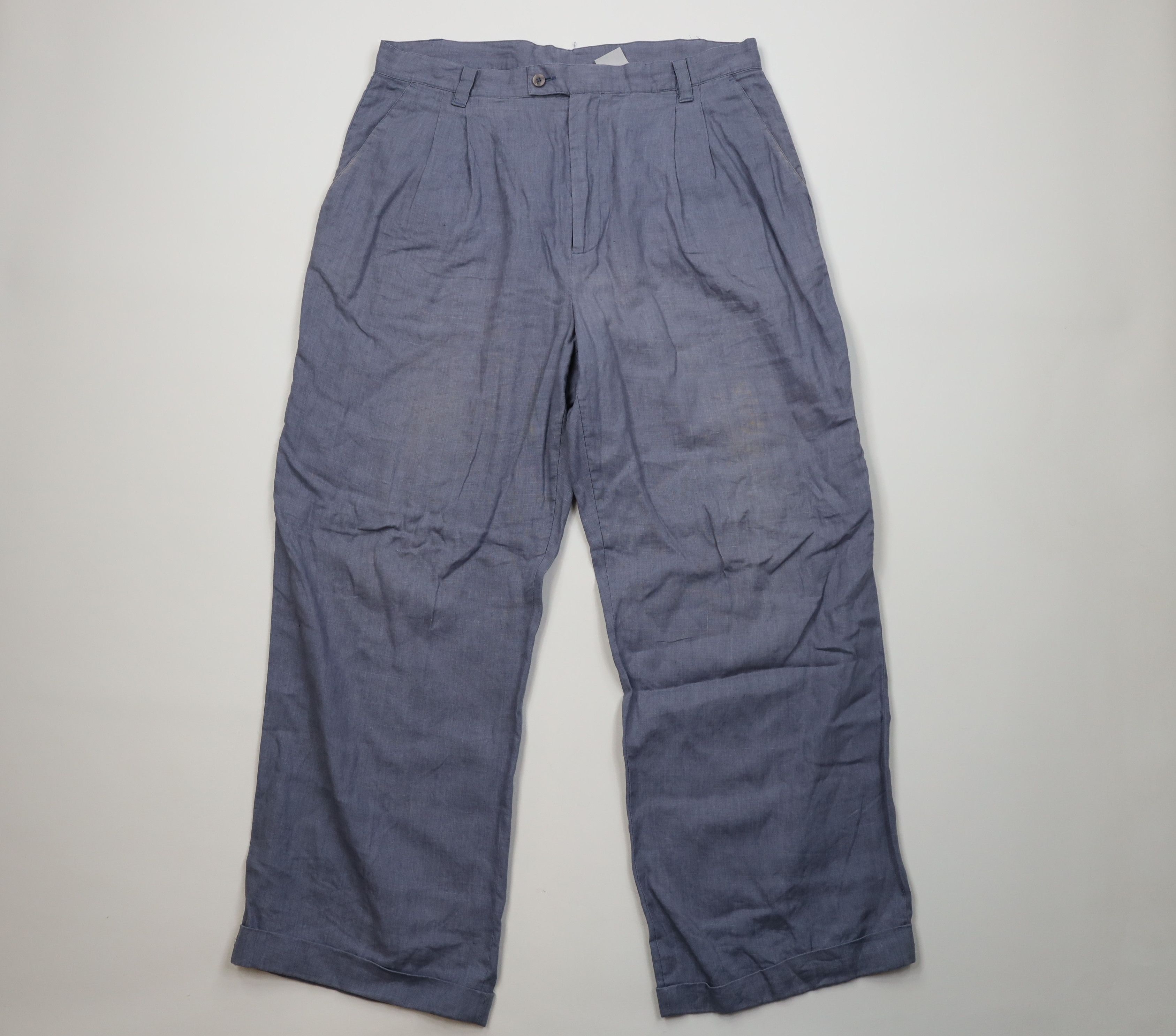 Vintage Vintage 90s Streetwear Linen Baggy Wide Leg Chino Pants Size US 36 / EU 52 - 1 Thumbnail